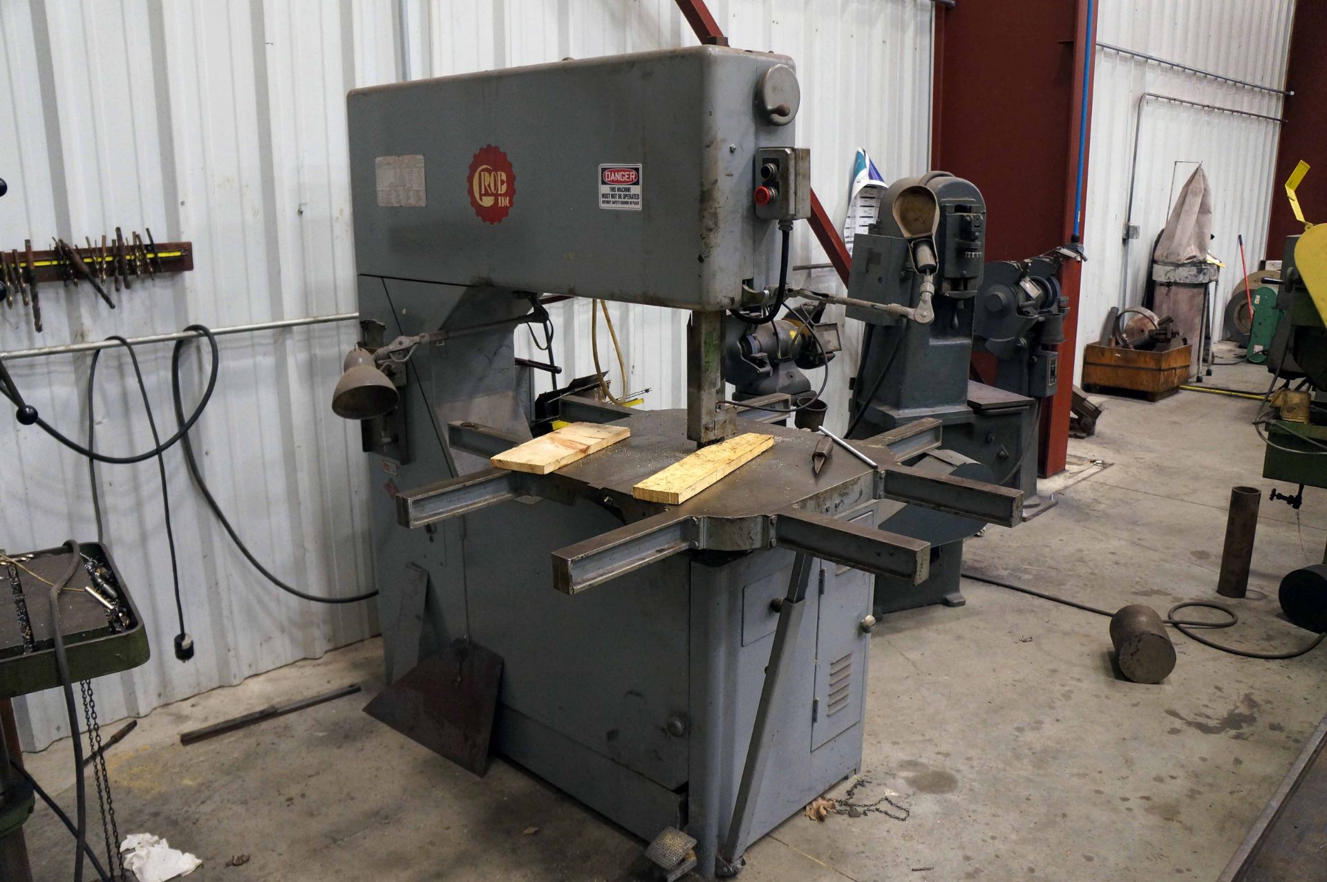 HORIZONTAL BANDSAW, 36" GROB MDL. NS36, 36" throat depth, 12" under guide, 28" x 24" tbl. S/N