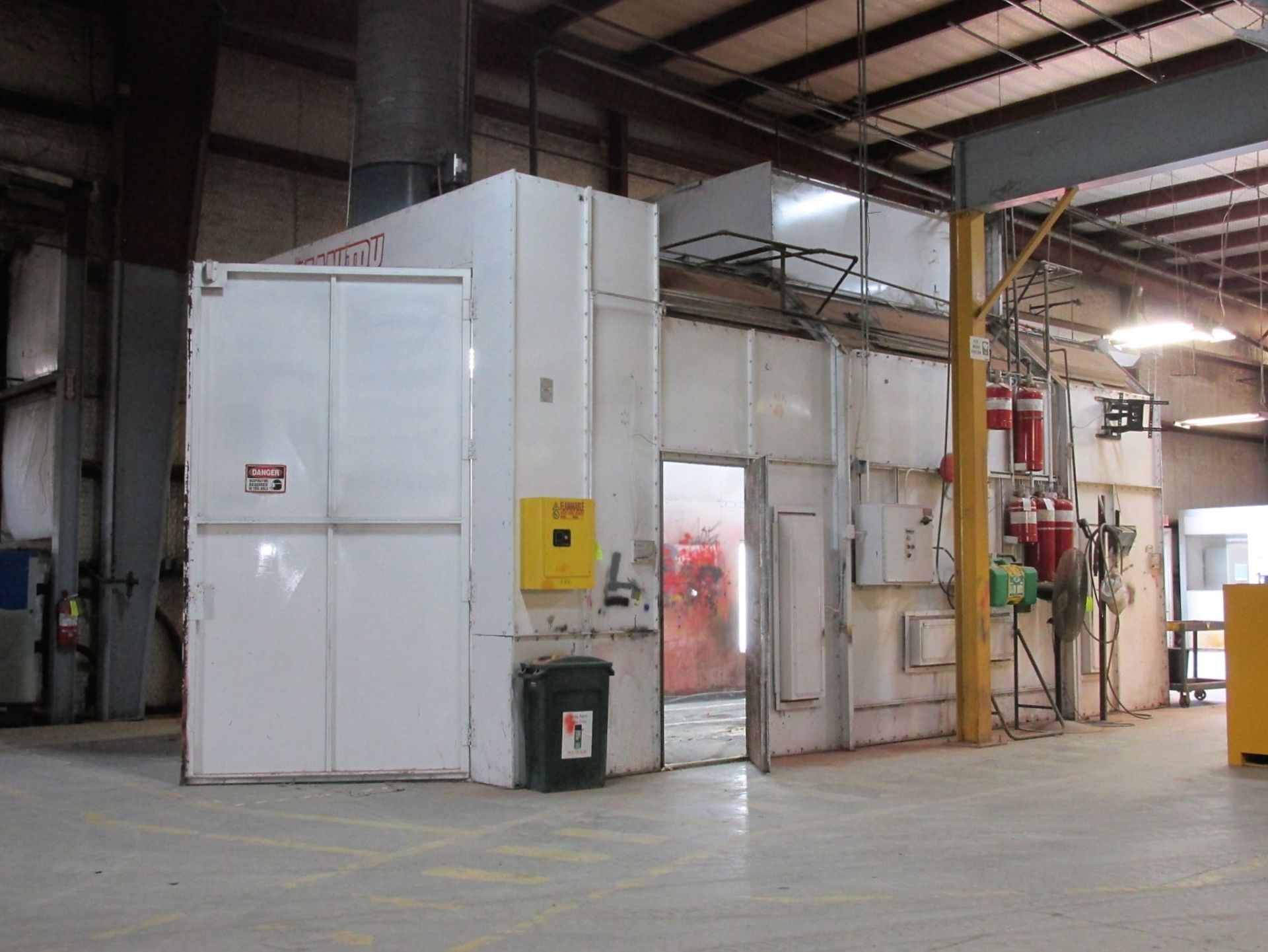 PAINT BOOTH, Binks booth w/FluidAire controls, has stand-Alone Fire Suppression system, (11)