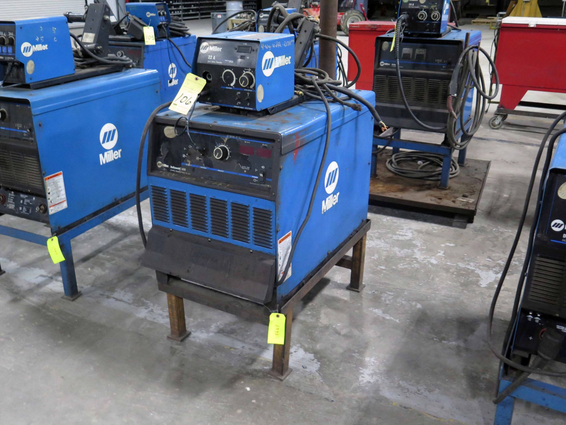 WELDING MACHINE, MILLER MDL. DELTAWELD 452, S/N KF838504, w / Miller Mdl. 24A wire feeder, S/N - Image 2 of 2