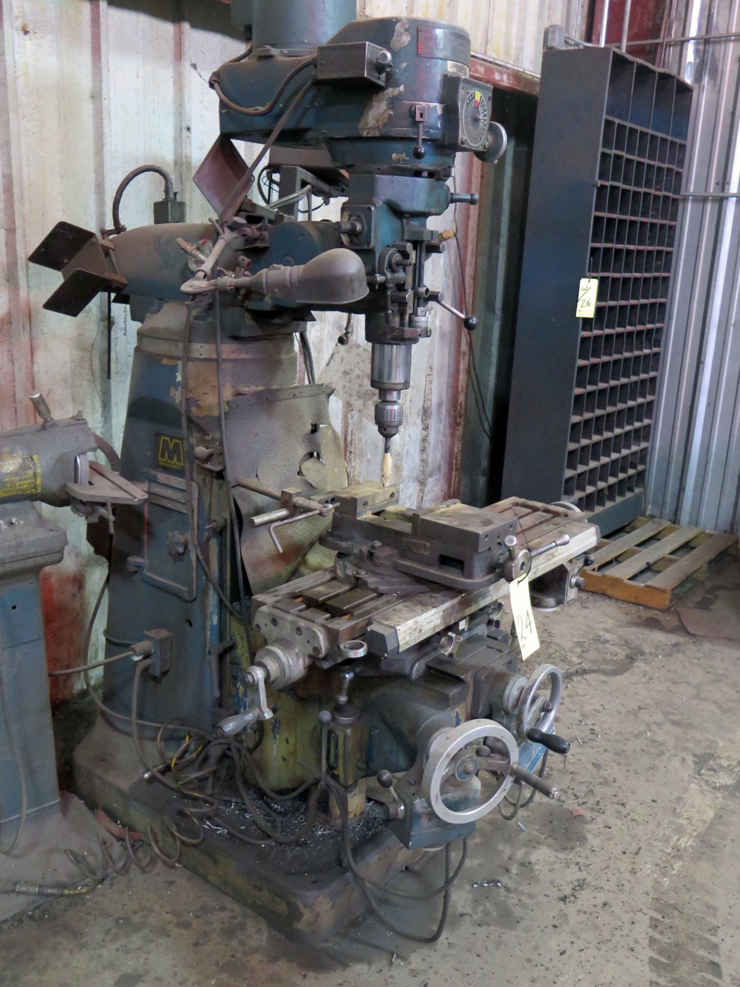 VERTICAL TURRET MILL, SUPERMAX MDL. YCM-1-1/2VA, 9" x 42" tbl. w/vise, variable spd. head, - Image 2 of 3