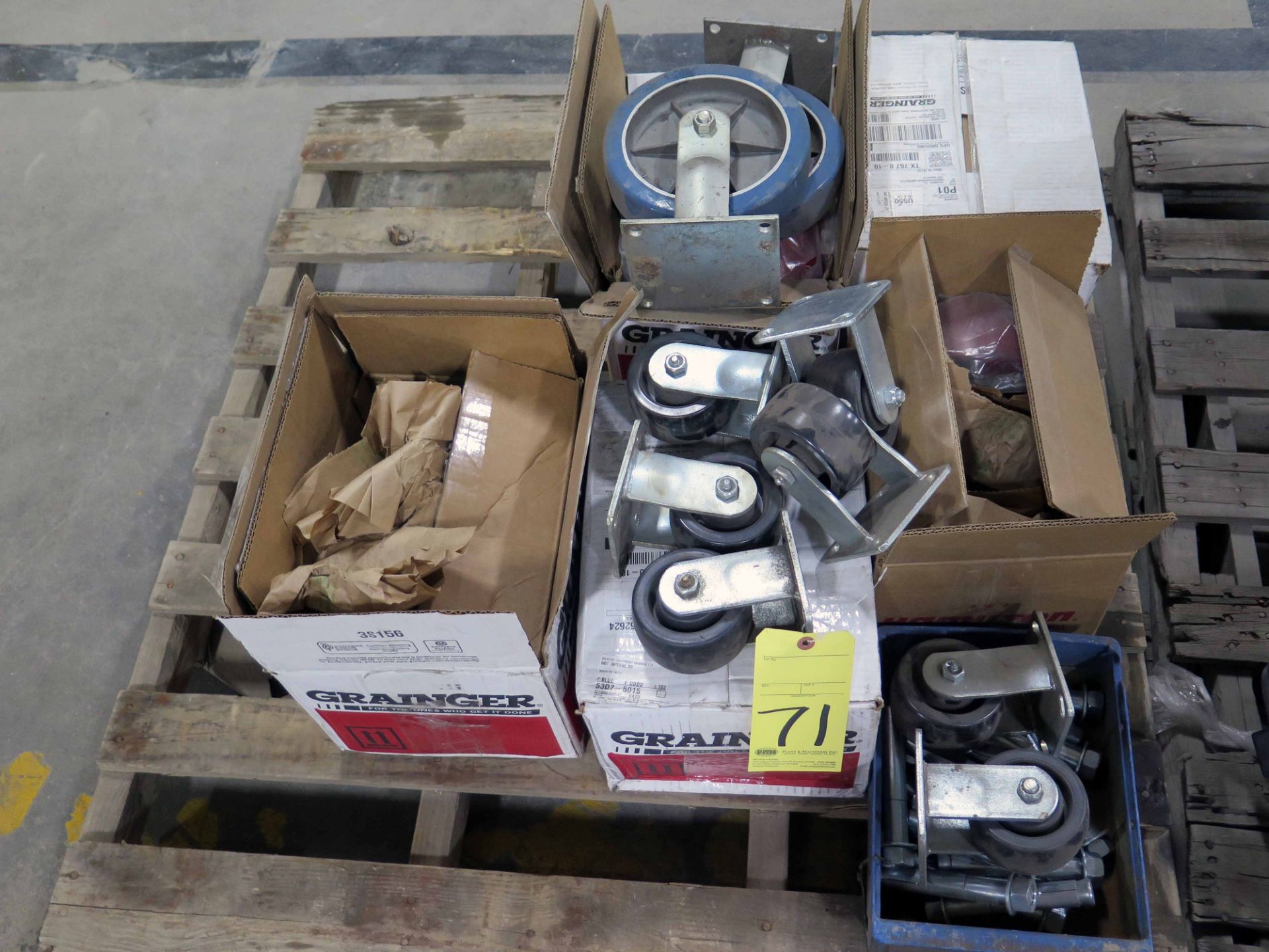 LOT OF CASTERS, large quantity & assorted sizes (most are new in box)