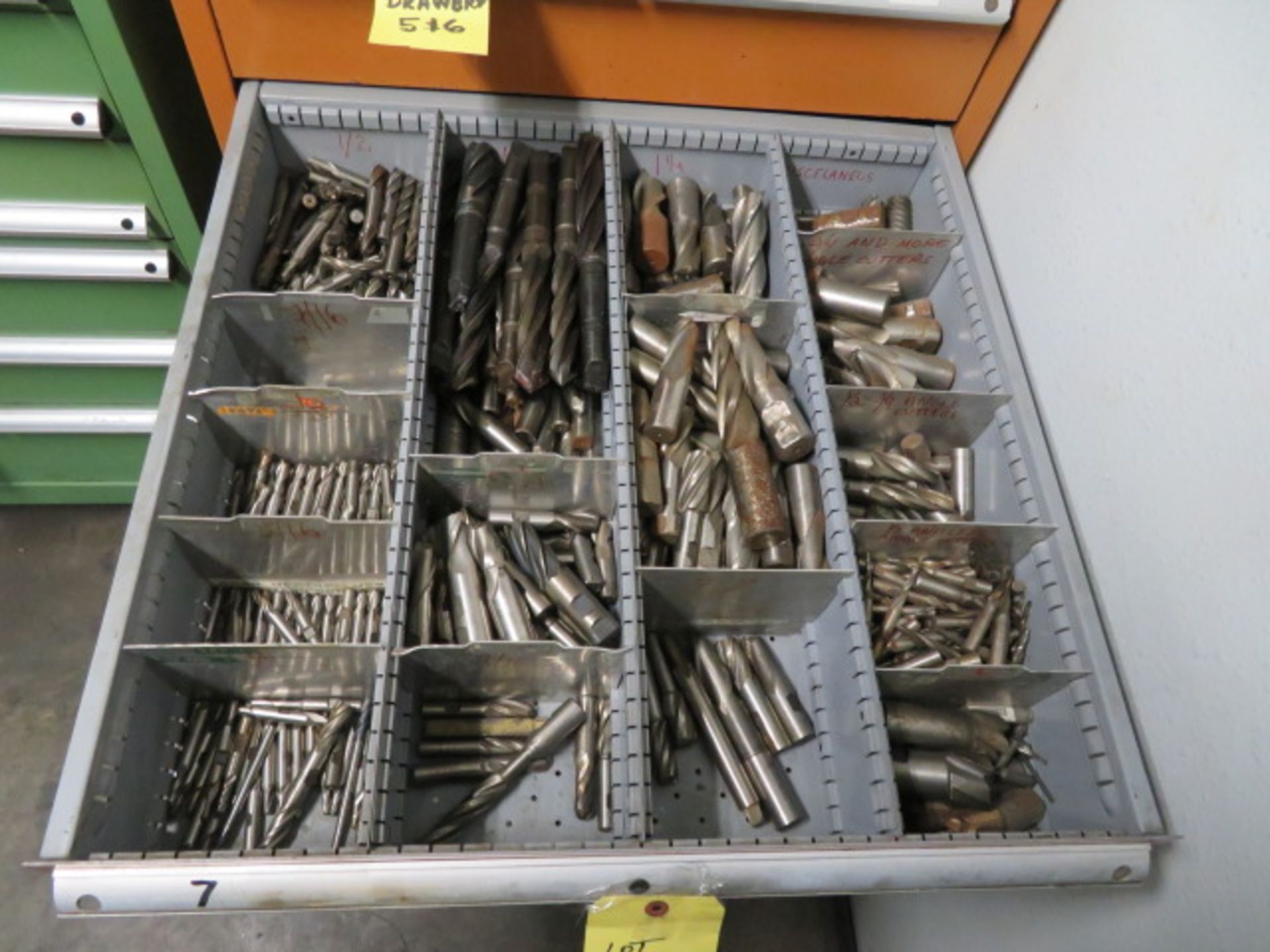 LOT CONSISTING OF: assorted drills & counterbores (located in drawer 7)