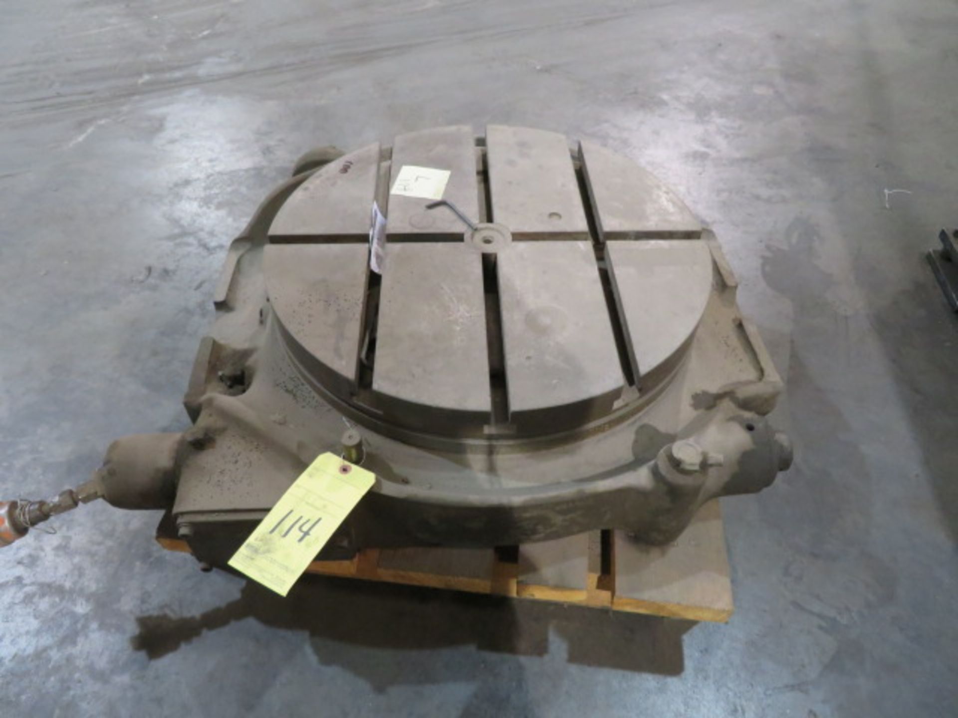 PNEUMATIC T-SLOTTED SINE ROTARY TABLE, 24" dia.