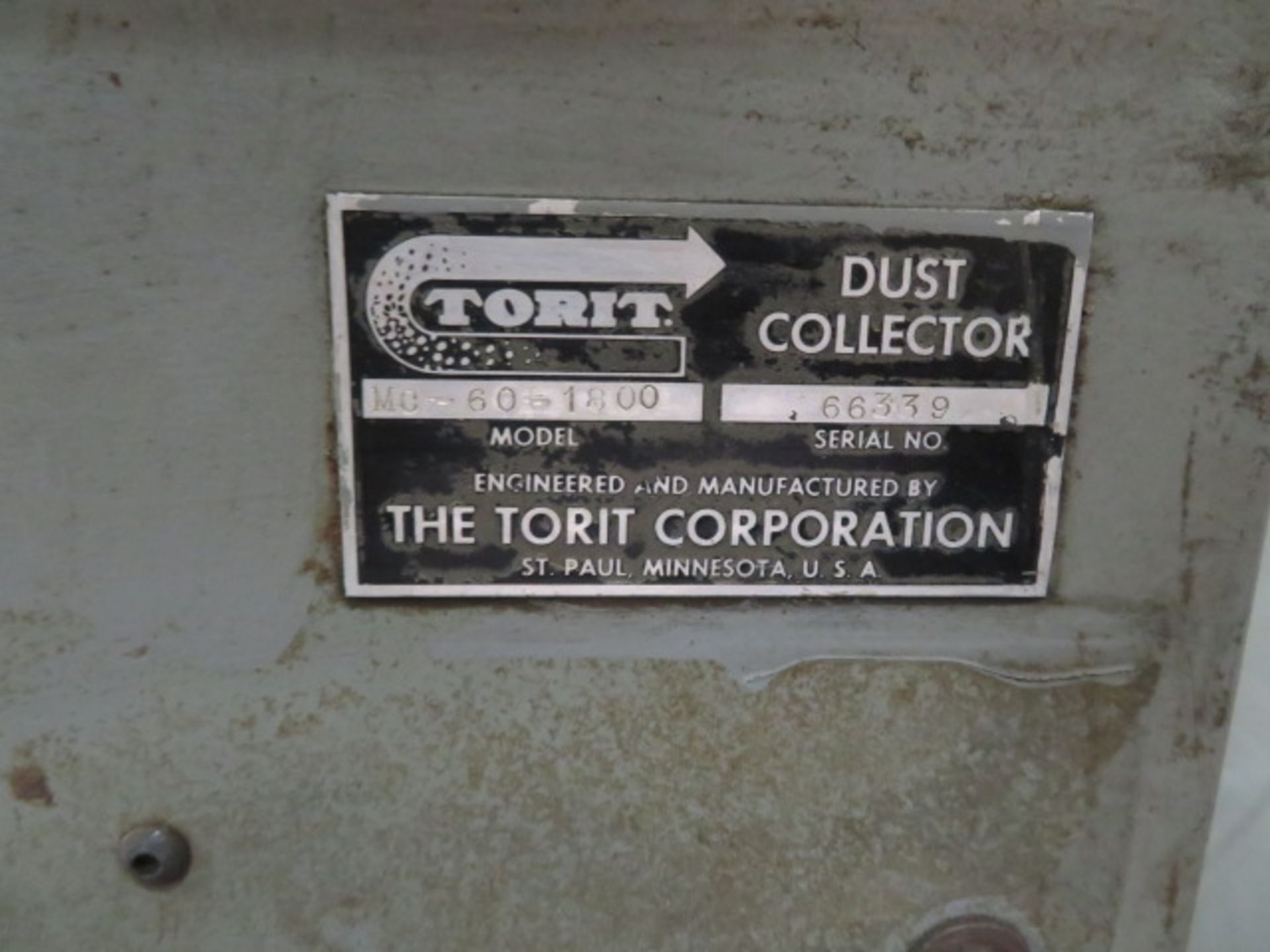CABINET STYLE DUST COLLECTOR, TORIT MDL. MC-60-1800, S/N 66339 - Image 3 of 3