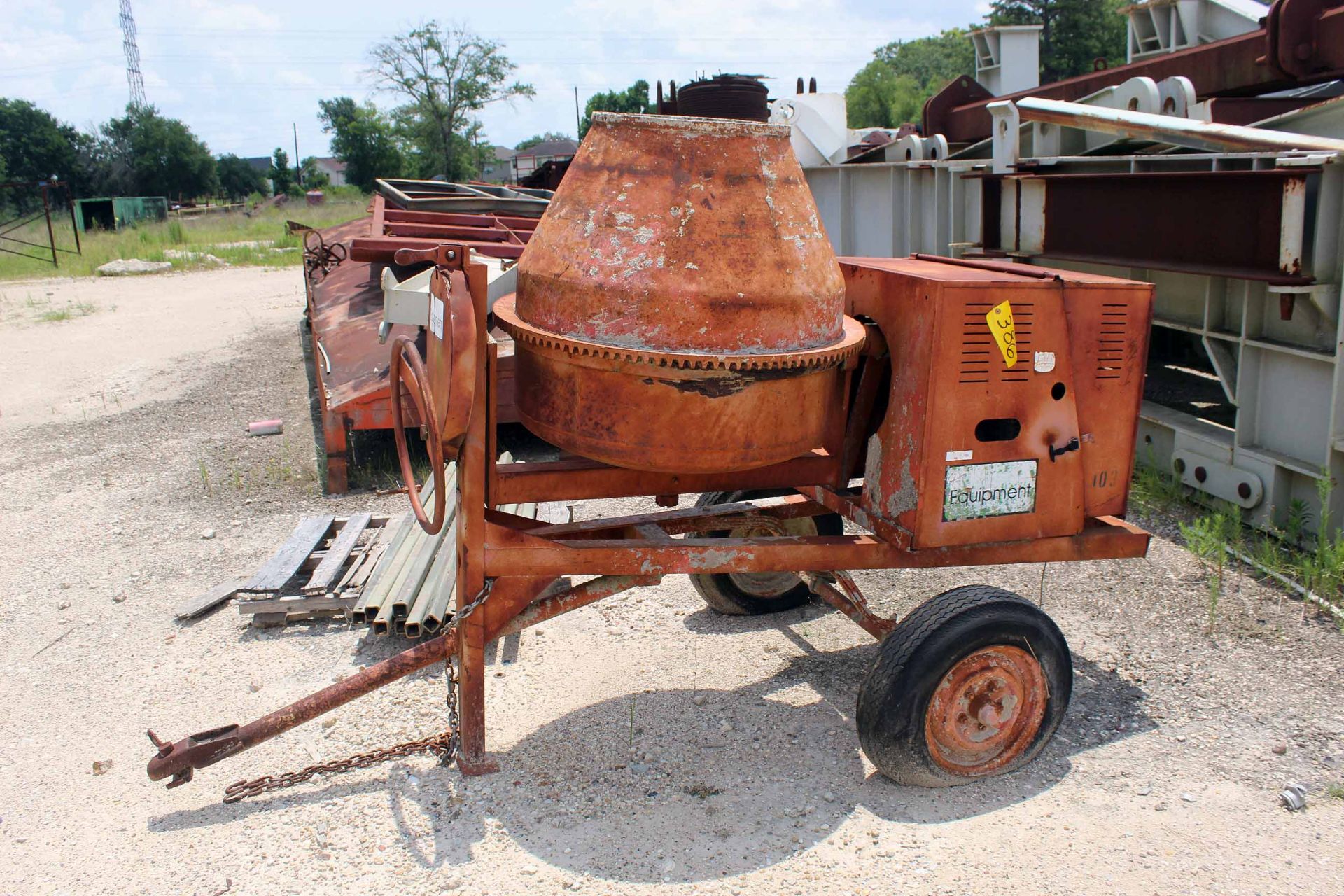CONCRETE MIXER, w/trailer (No title) (Located at: 11700 Trickey Rd., Houston, TX 77067)