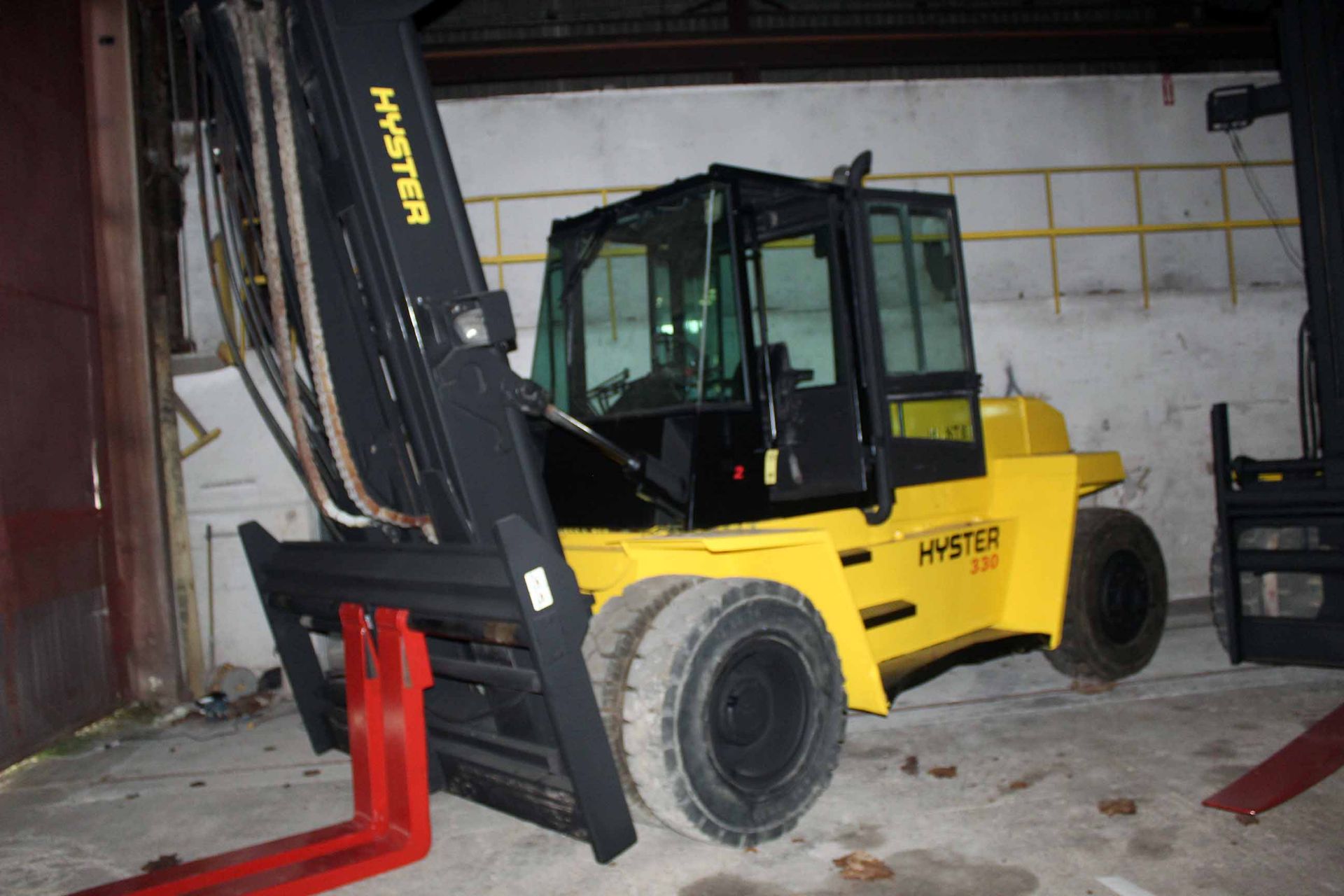 FORKLIFT, HYSTER 33,000 LB. BASE CAP. MDL. H330XL2, 29,300 lb. cap. as equipped, 2-stage mast, 8’
