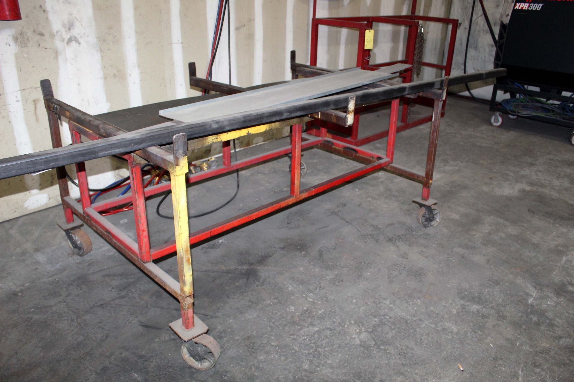 LOT OF FABRICATED ROLLING MATERIAL TRANSFER CARTS (2), 4' x 6' - Image 2 of 2