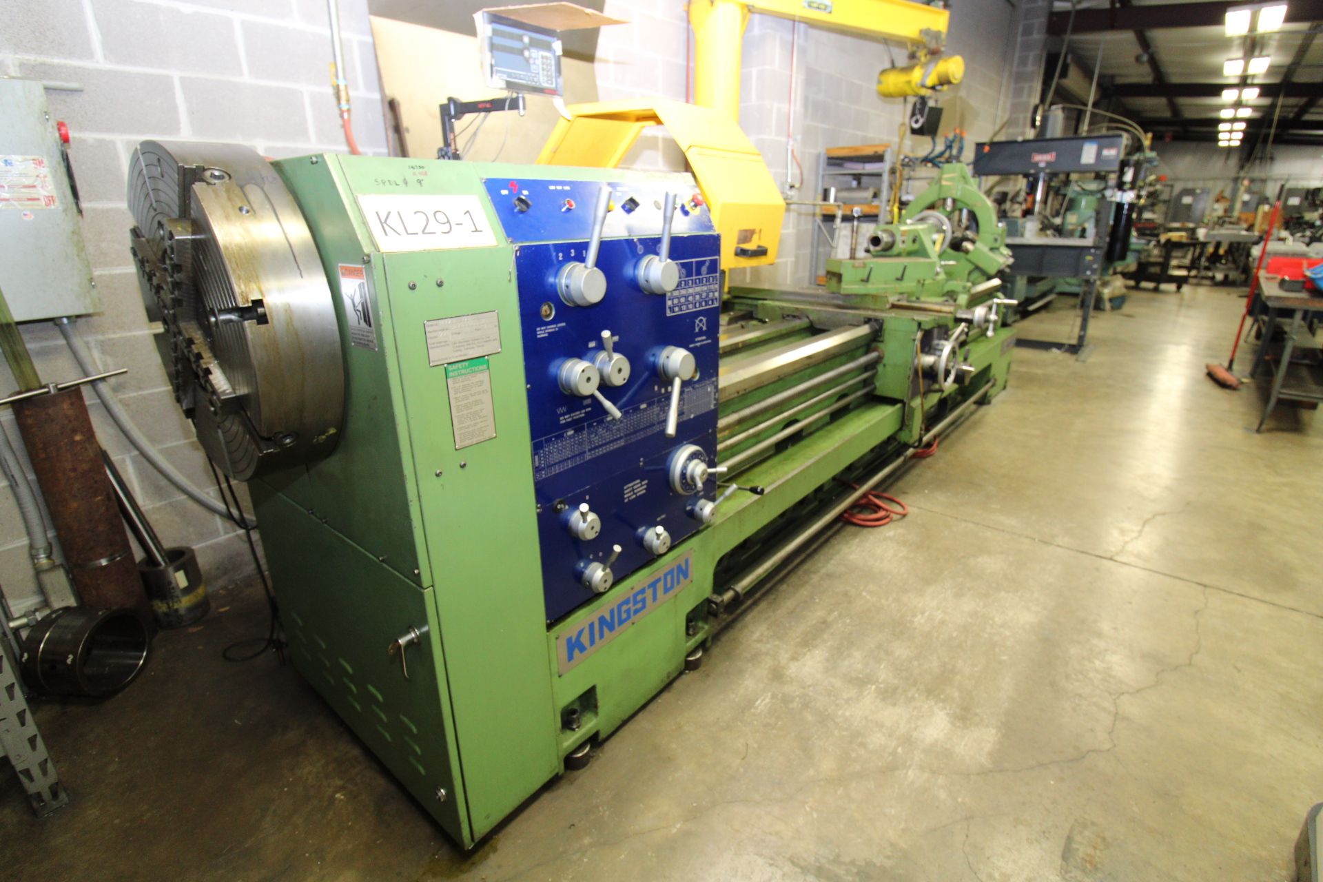 HOLLOW SPINDLE ENGINE LATHE, KINGSTON MDL. HI29120, new 11/2008, 10” hole, front & rear 25” 4-