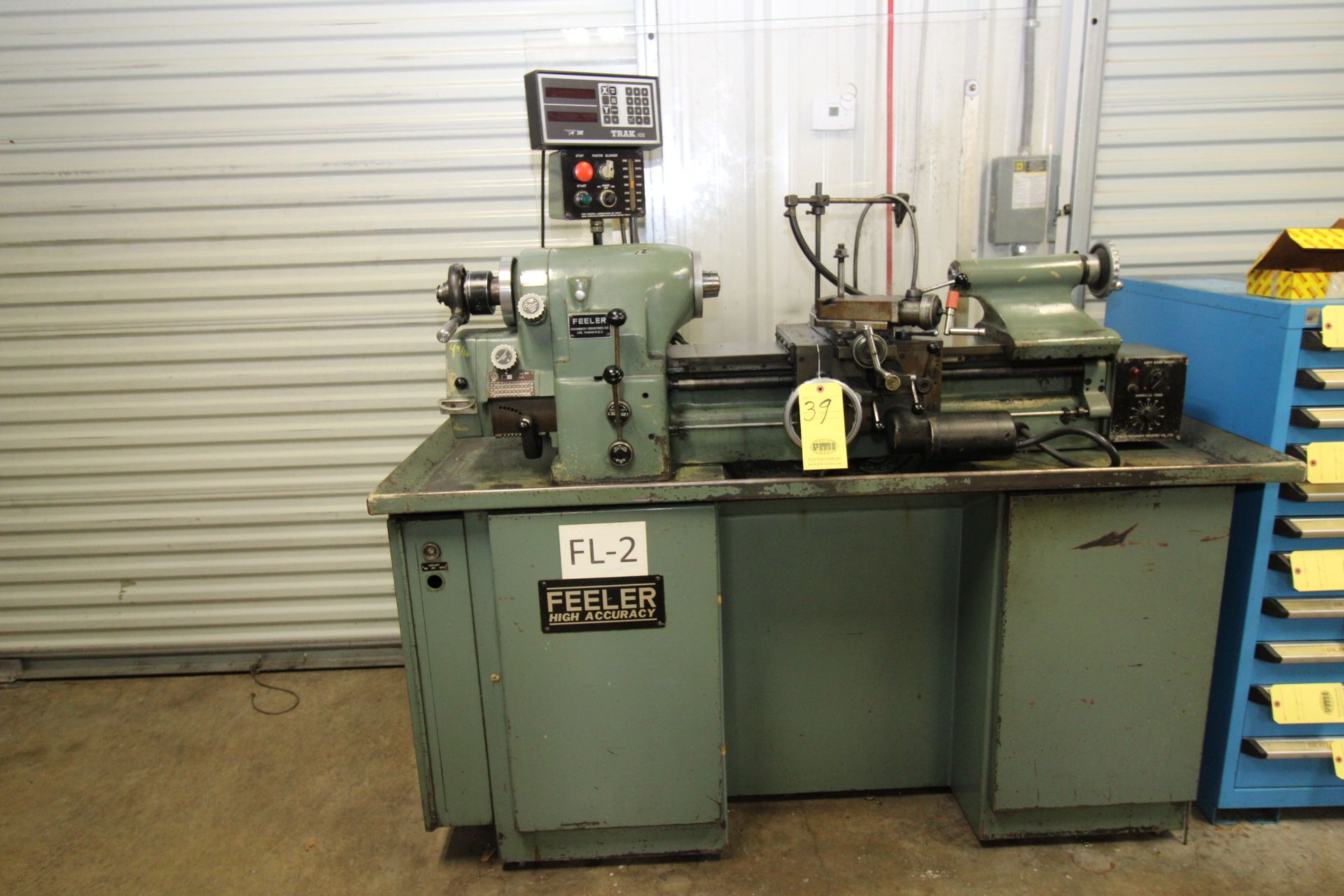 PRECISION TOOLROOM LATHE, FEELER MDL. FTL-618E, new 1985, 1-1/2 HP motor, lever type collet