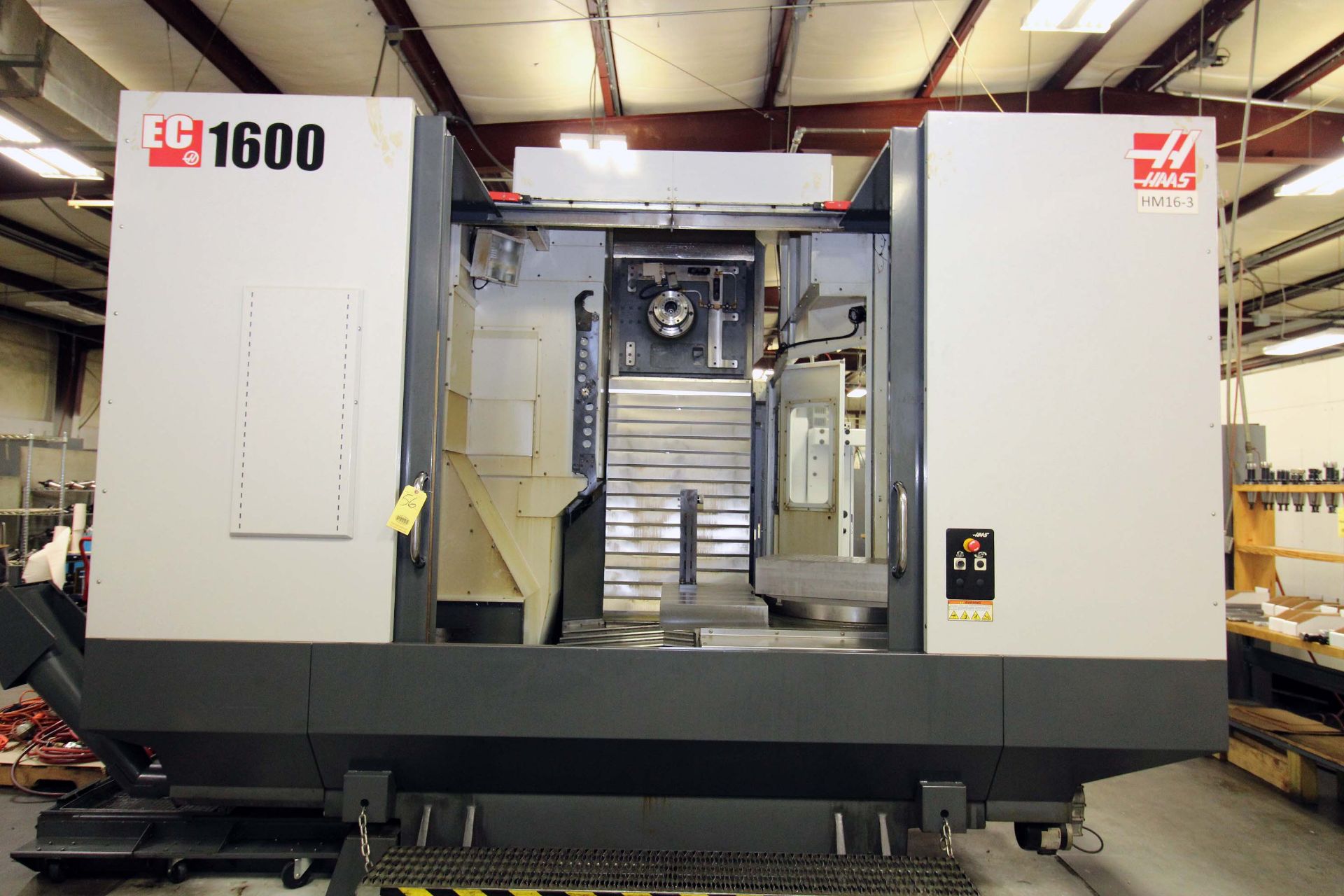 4-AXIS HORIZONTAL MACHINING CENTER, HAAS MDL. EC1600, new 6/2012, 64” x 36” table, 30” built-in