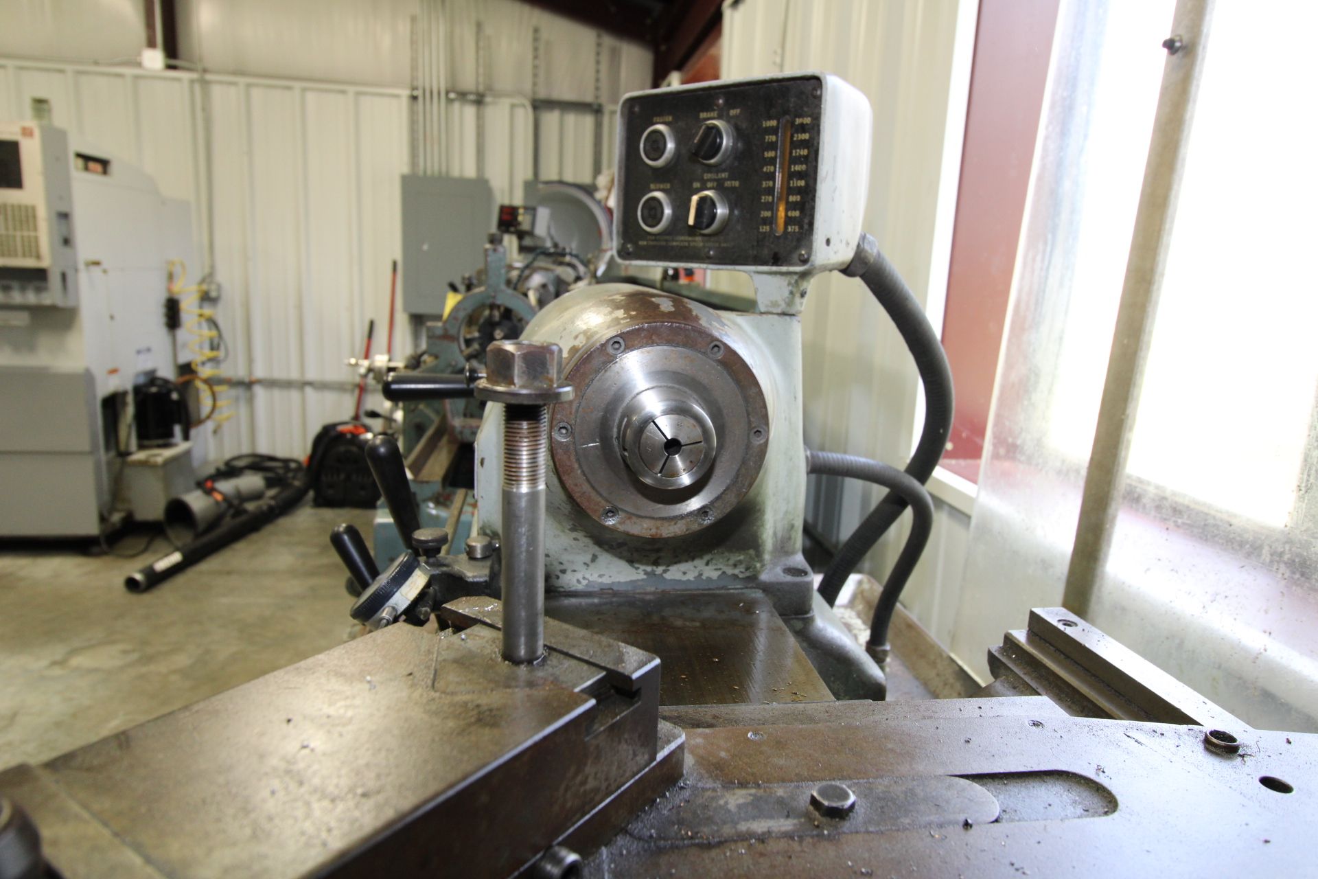 PRECISION TOOLROOM LATHE, HARDINGE MDL. HLVH, 10” swing, 20” dist. btwn. centers, cabinet base, - Image 8 of 13