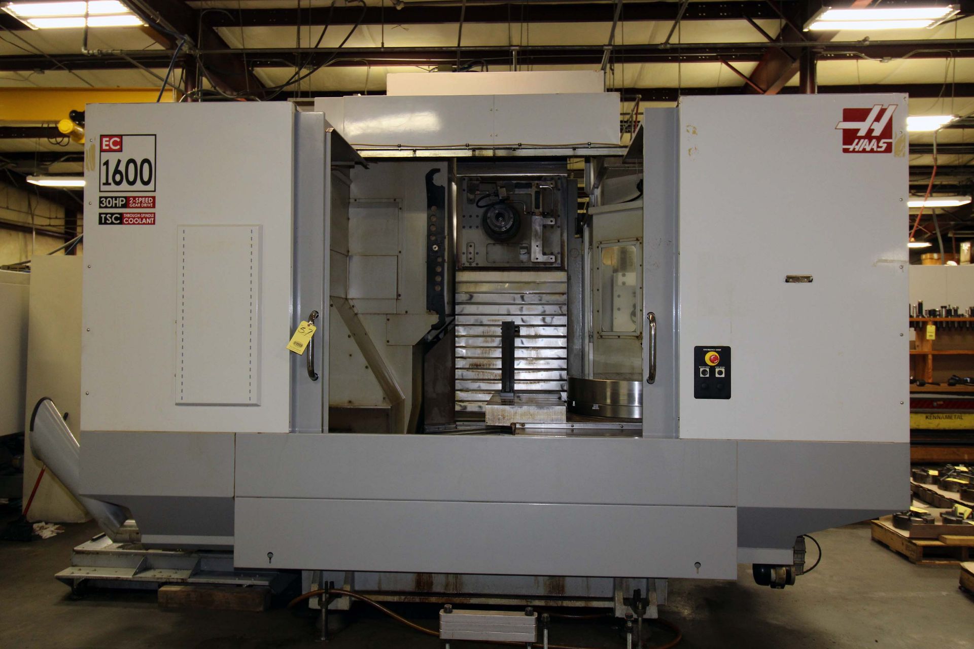 4-AXIS HORIZONTAL MACHINING CENTER, HAAS MDL. EC1600-4X, new 1/2009, 64” x 36” table, 30” built-in