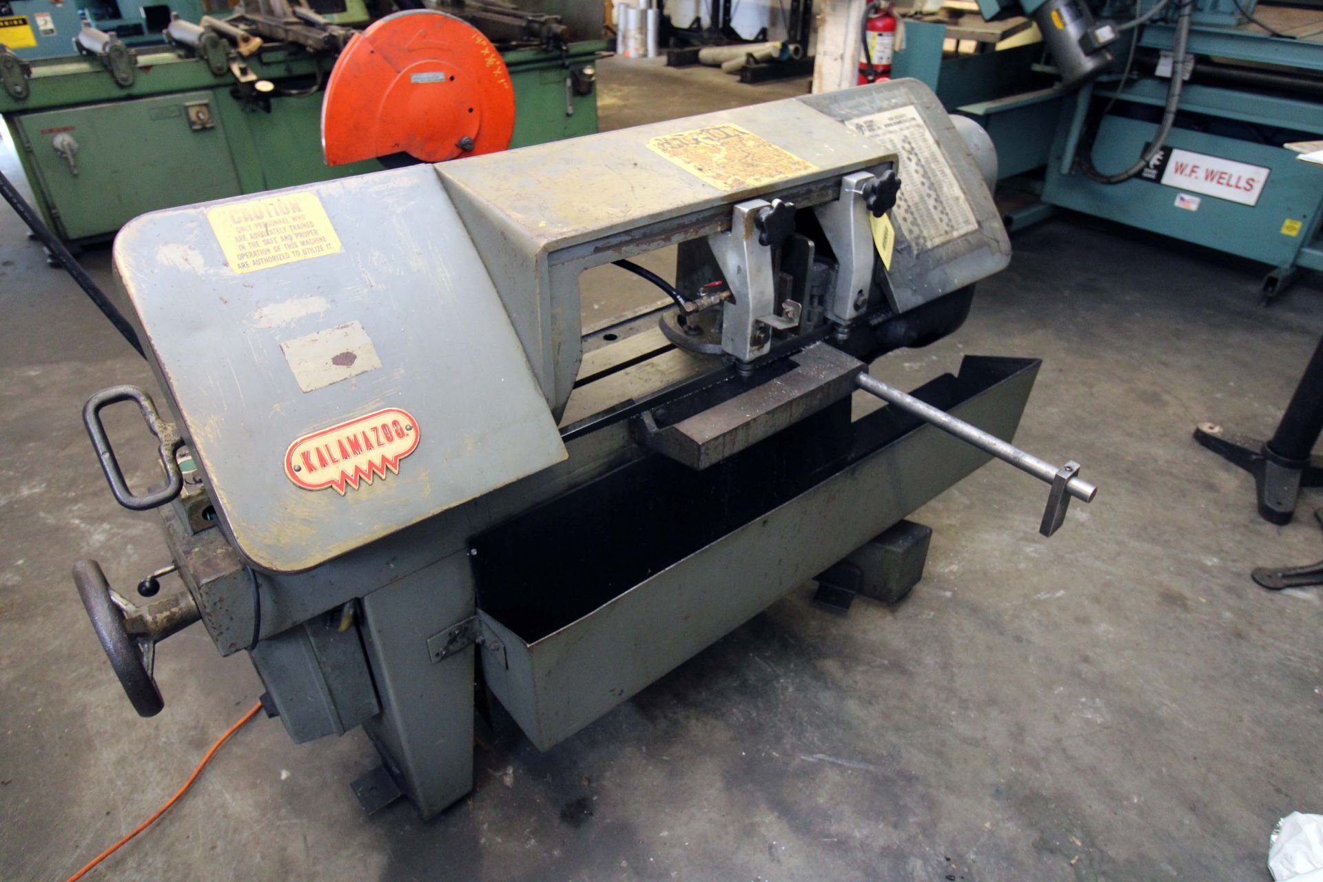 HORIZONTAL BANDSAW, KALAMAZOO MDL. H9AW, 9” rd. cap., 9” x 14” rect. cap., coolant system, S/N 12.