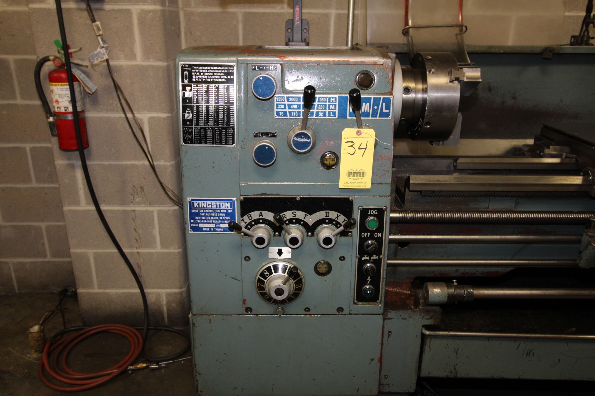 GAP BED ENGINE LATHE, KINGSTON 17” X 60”, new 2003, spds: 52-1350 RPM, 10” dia. 3-jaw chuck, 4-jaw - Image 10 of 15