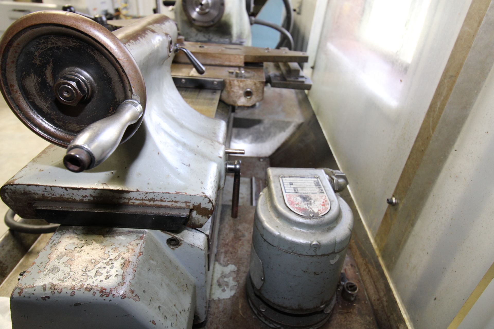 PRECISION TOOLROOM LATHE, HARDINGE MDL. HLVH, 10” swing, 20” dist. btwn. centers, cabinet base, - Image 6 of 13