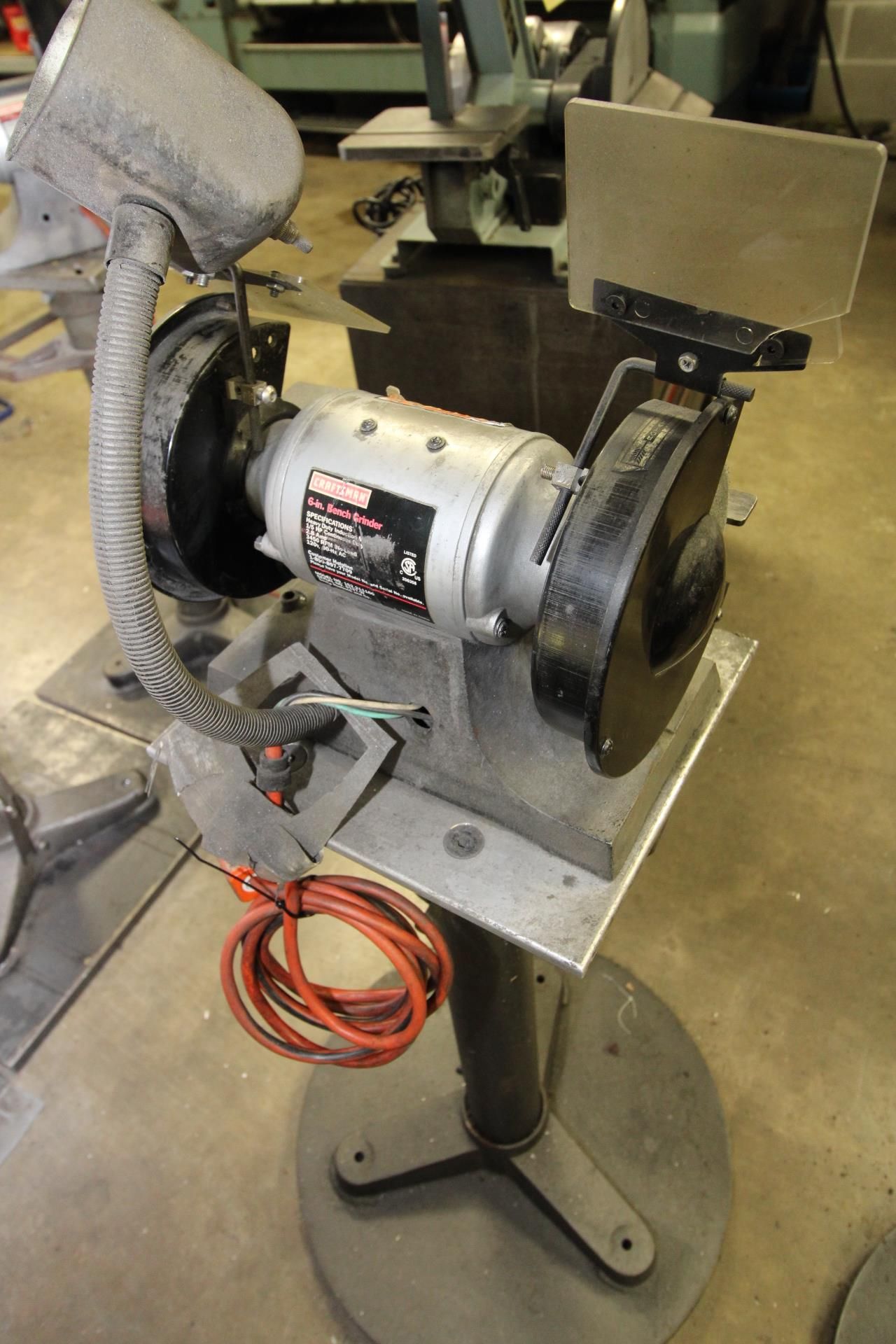 PEDESTAL BENCH GRINDER, CRAFTSMAN 6", 1/5 HP motor - Image 2 of 2