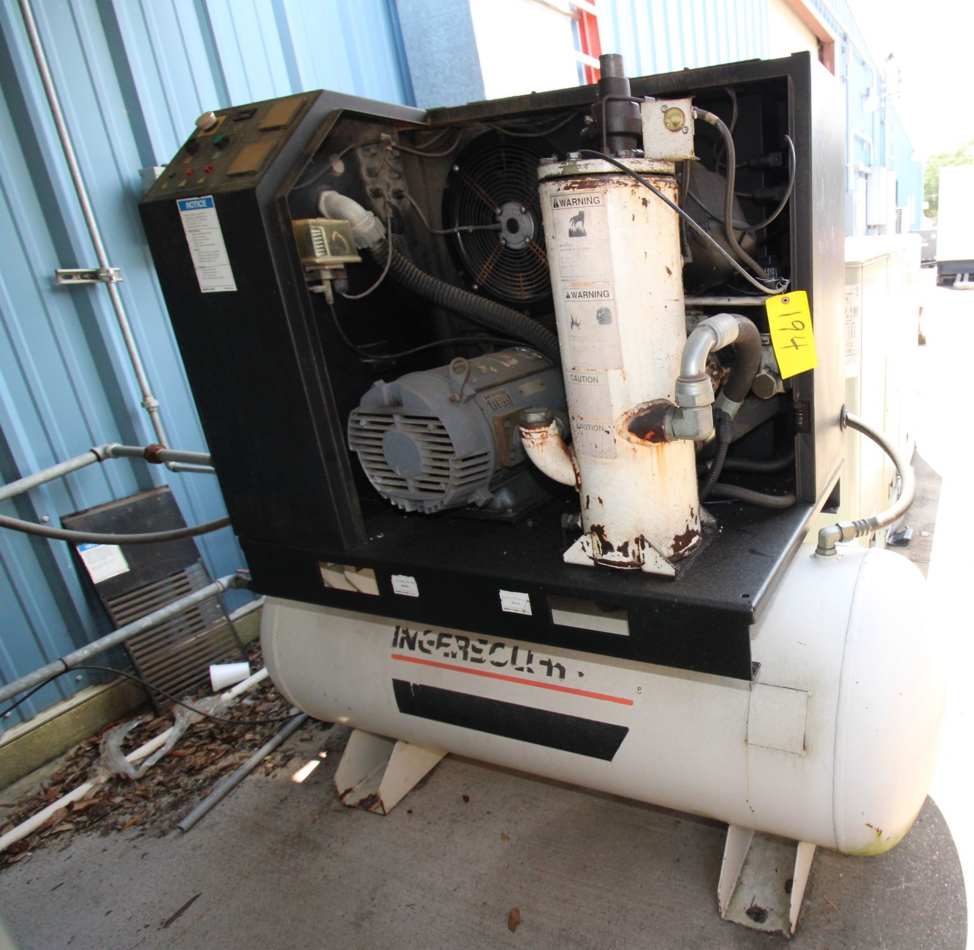 ROTARY SCREW AIR COMPRESSOR, INGERSOLL RAND MDL. SSR-EP25, new 2000, 97 CFM, 25 HP motor, 90 gal.