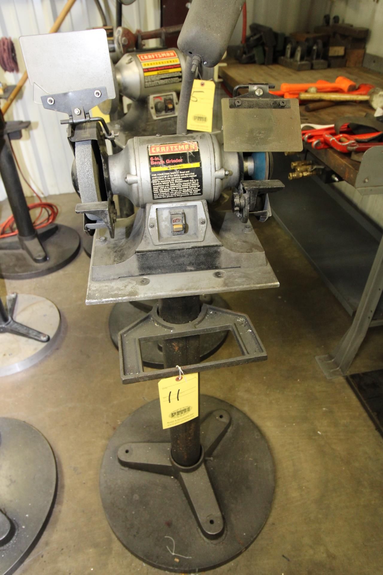 PEDESTAL BENCH GRINDER, CRAFTSMAN 6", 1/5 HP motor