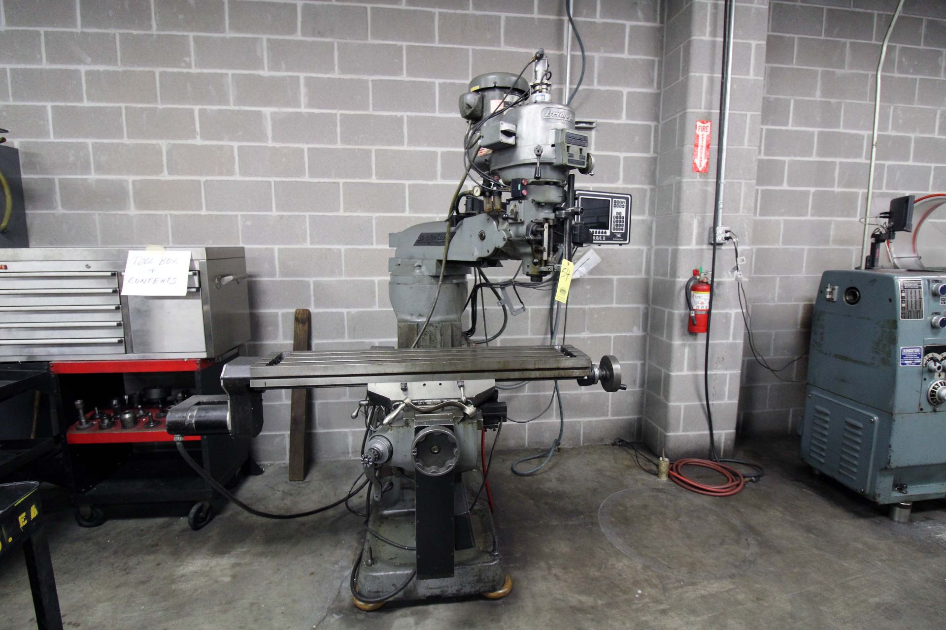 CNC KNEE STYLE MILL, BRIDGEPORT, 9” x 48” table, Trak Mdl. AGE2 control, 2-axis pwr. feed, S/N
