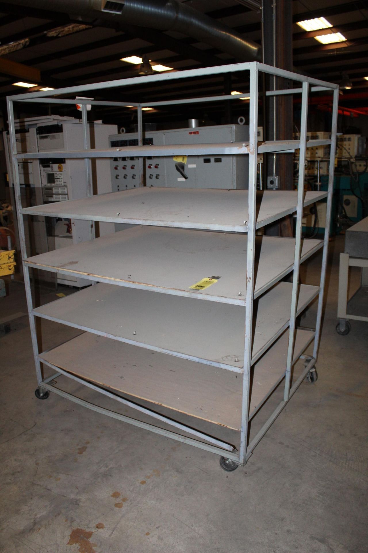 ROLLING MATERIAL RACK, 4' dp. x 5'W. (Located at: Accurate, Inc., 1200 East 4th Street, Taylor, TX