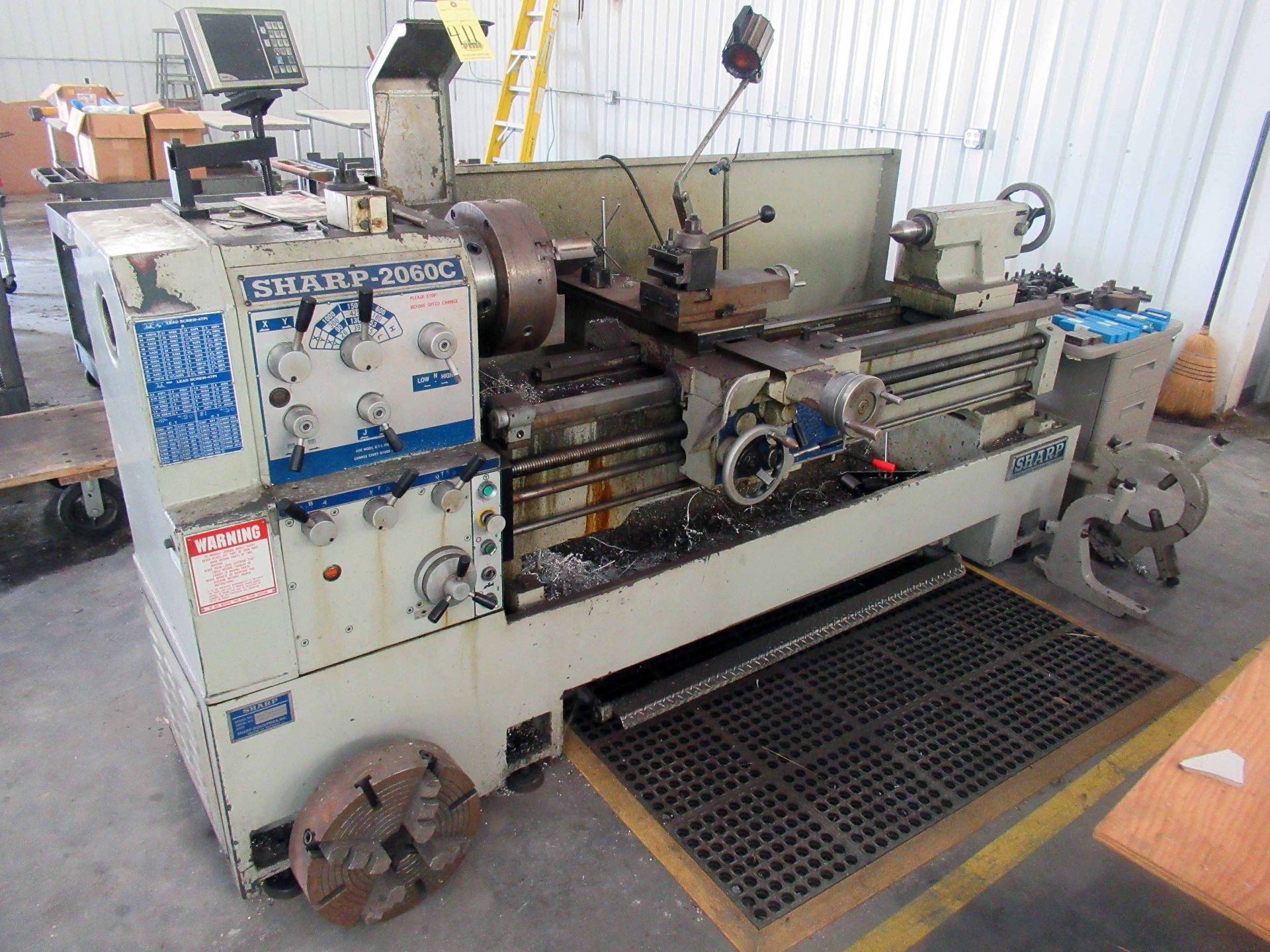 GAP BED ENGINE LATHE, SHARP 20" X 60" MDL. 2060C, new 2008, Fagor D.R.O., 12.5" dia. 3-jaw chuck,