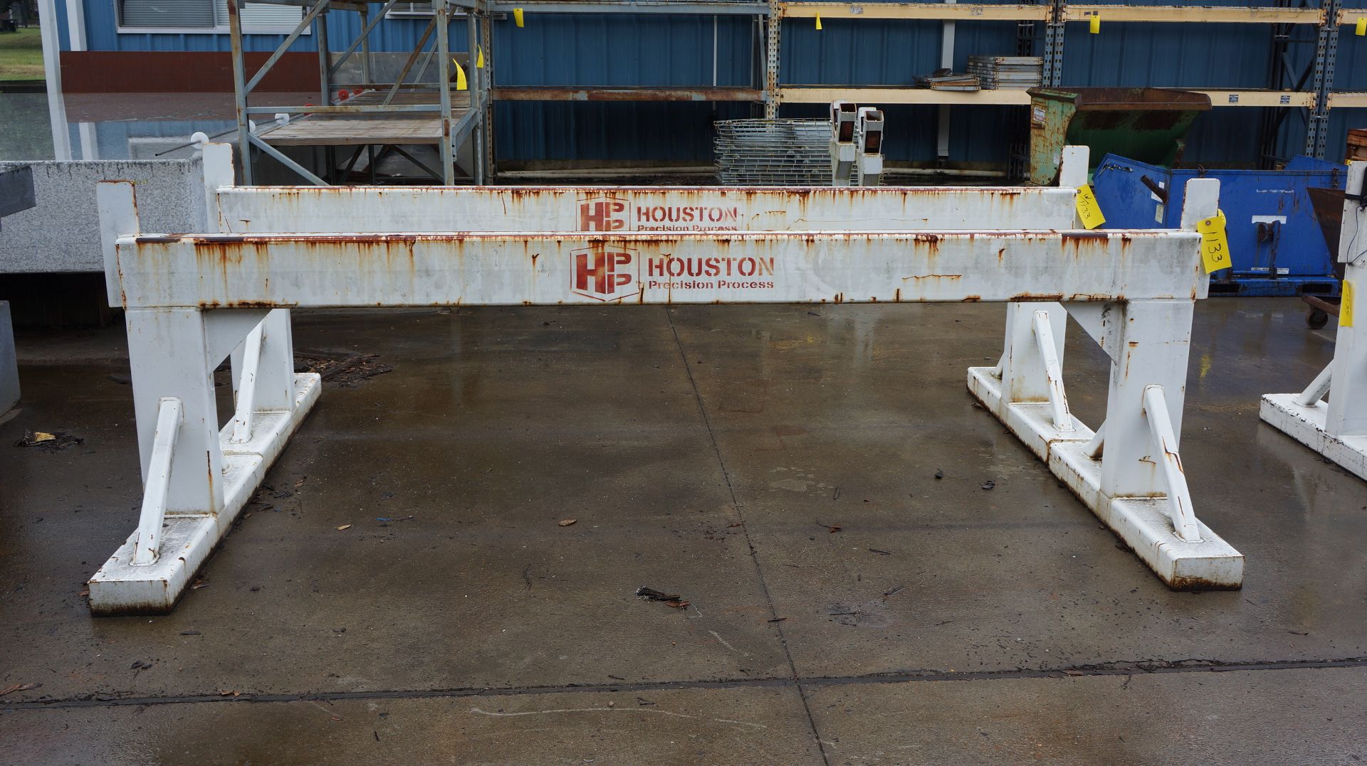 LOT OF METAL STANDS (2), HOUSTON PRECISION PROCESS, 36" ht. x 10'L.