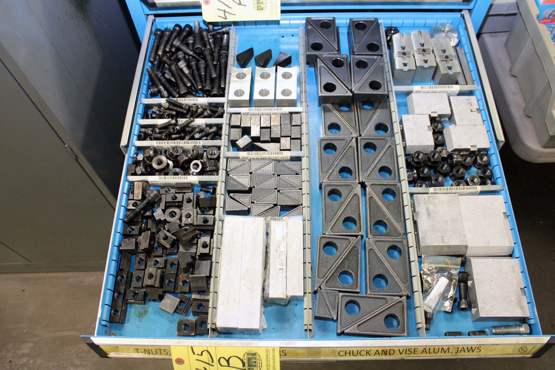 LOT CONSISTING OF: milling machine clamping bolts, nuts & clamps (in one drawer)