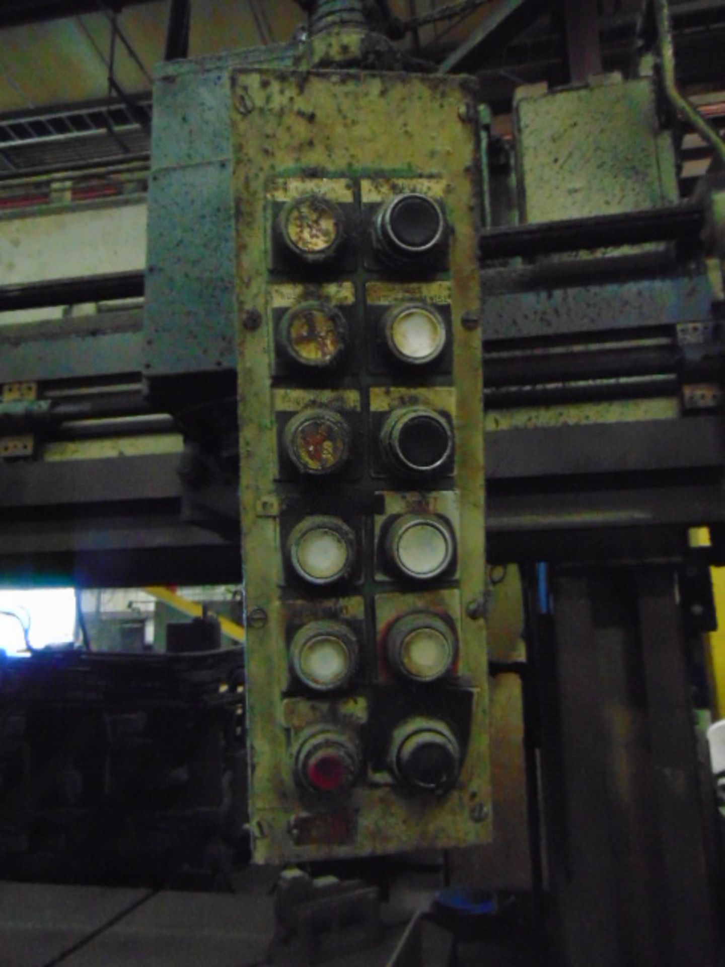 TWIN SPINDLE DRILL, MOLINE MDL. HD68 "THE HOLE HOG LINE", 72" rotary tbl., (2) spline drive - Image 2 of 18