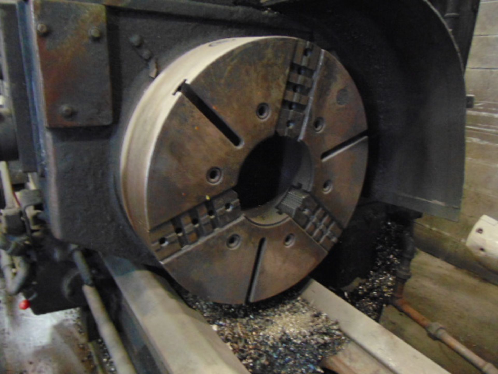 TURRET LATHE, WARNER & SWASEY 4A MDL. M-3550, 9.5" bore, 24" 3-jaw chuck, S/N 1546007 (Loading - Image 2 of 9