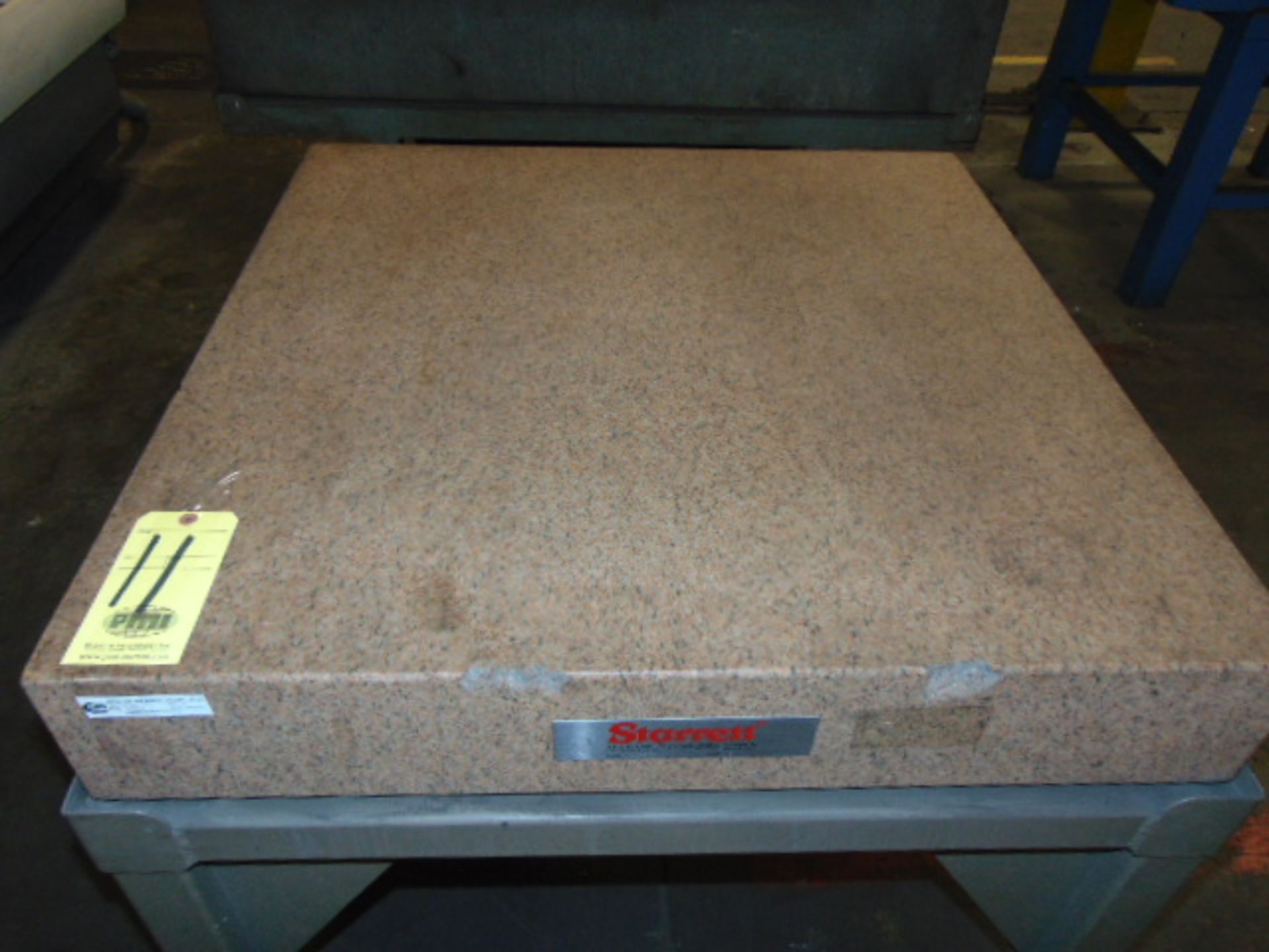GRANITE SURFACE PLATE, STARRETT, 36" X 36" X 6", w/ steel stand, portable - Image 2 of 2