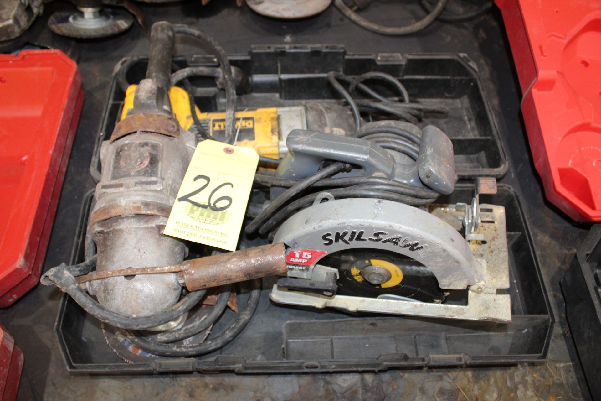 LOT CONSISTING OF: angle grinder, circular saw, reciprocating saw (all electric)