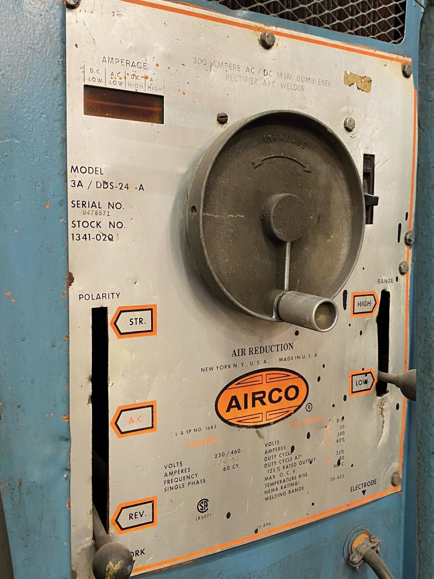 WELDING MACHINE, AIRCO, MDL. 3A/DDS-24-A, S/N U476571 (LOCATED AT: AF GLOBAL/MASS FLANGE FACILITY, - Image 5 of 5