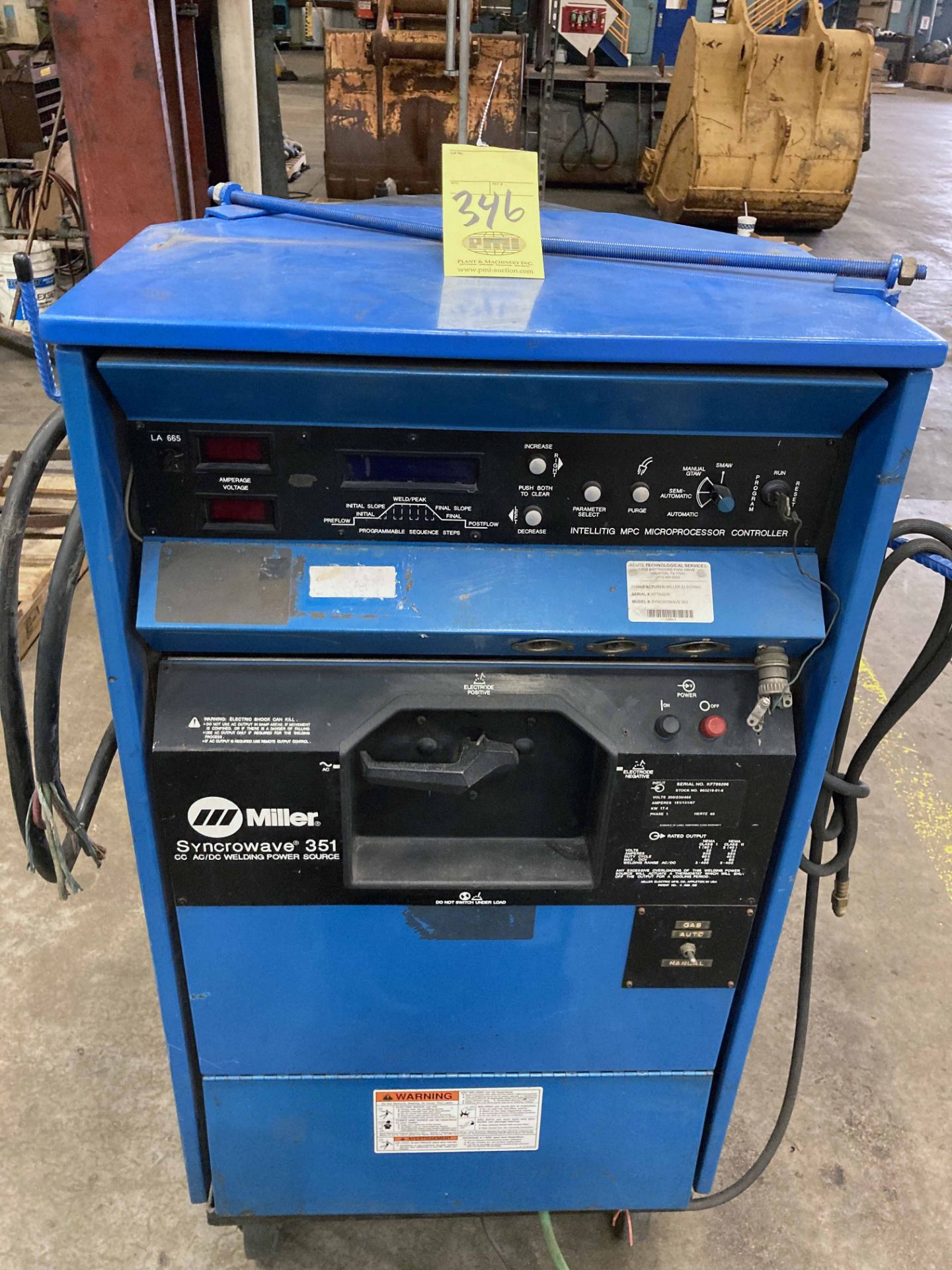 WELDING MACHINE, MILLER SYNCROWAVE 351 CC AC/DC, S/N KF789206 (Located at: AF Global/Maass Flange
