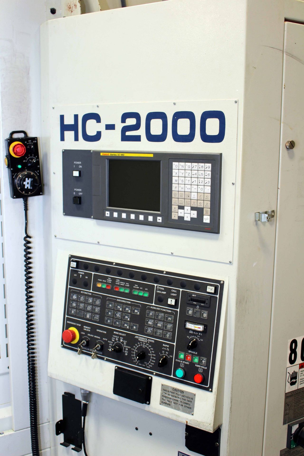 HORIZONTAL MACHINING CENTER, DAH LIH MDL. HC2000 4-AXIS, new 2012, Fanuc Series 0i-MD CNC control, - Image 6 of 6