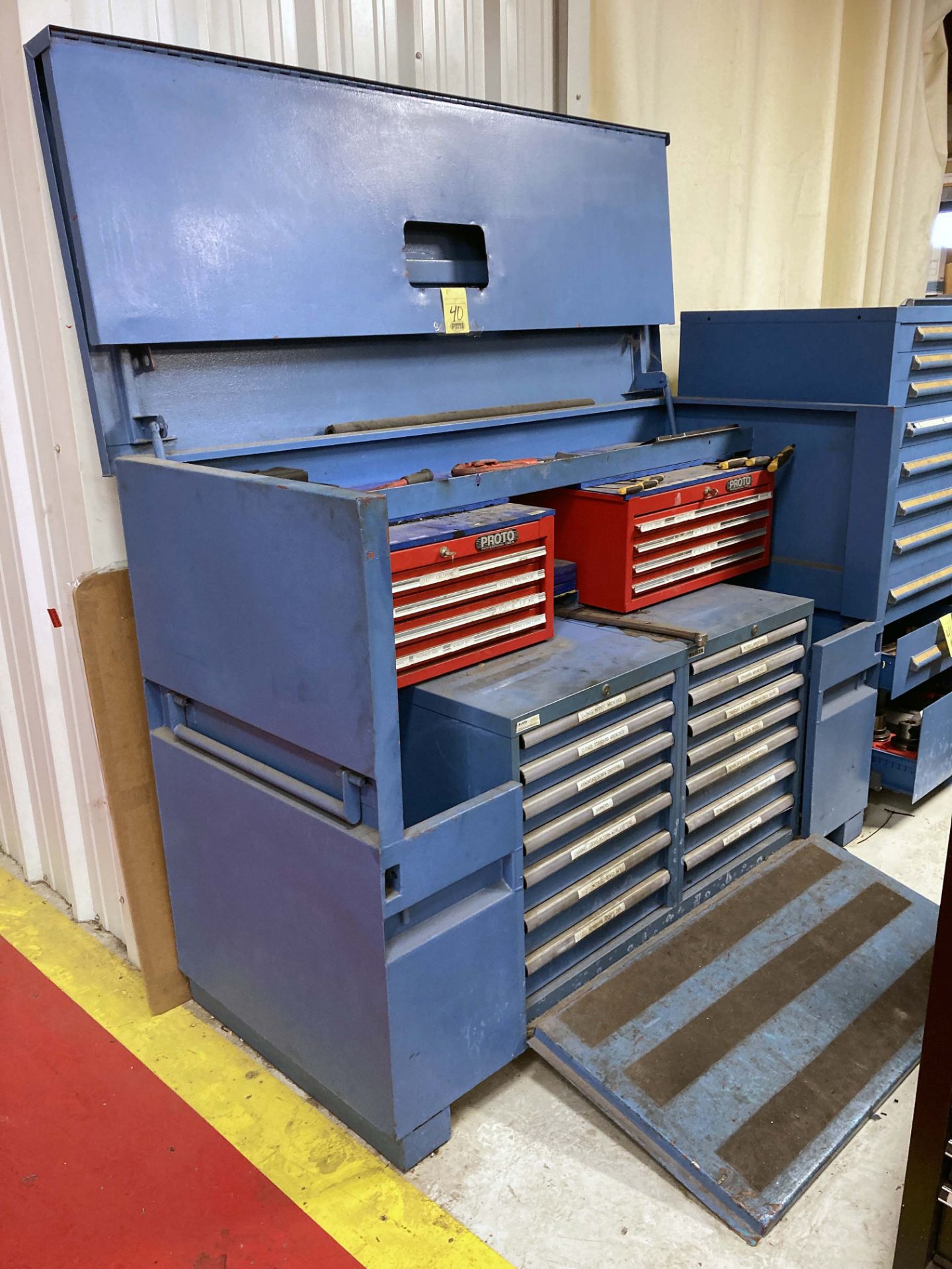 CONTRACTORS BOX, w/Lista cabinets & assorted hand tools (Located at: AF Global/Ameriforge R&D