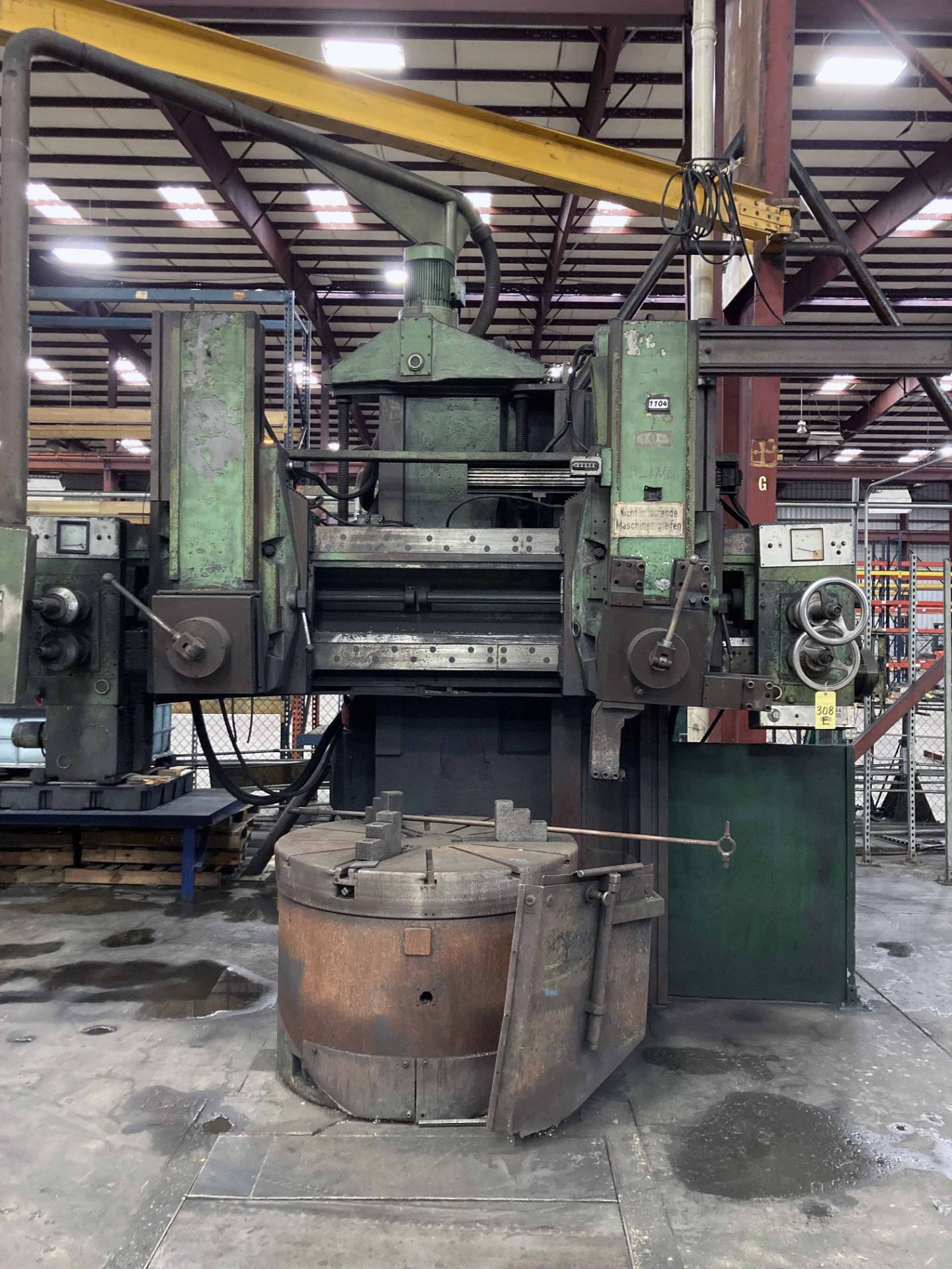VERTICAL BORING MILL, FRORIEP 56", 3-jaw chuck, dbl. 4-sided turrets, pendant control (out of