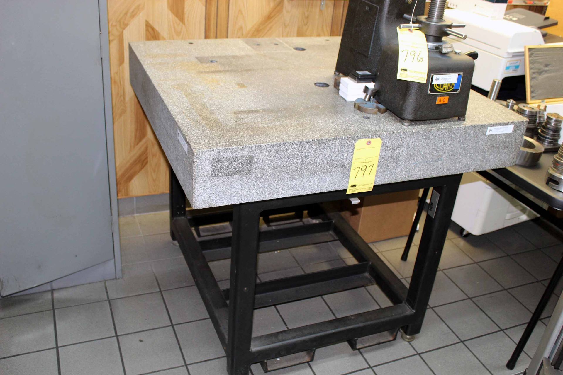 GRANITE SURFACE TABLE, 3-1/2' x 3-1/2'