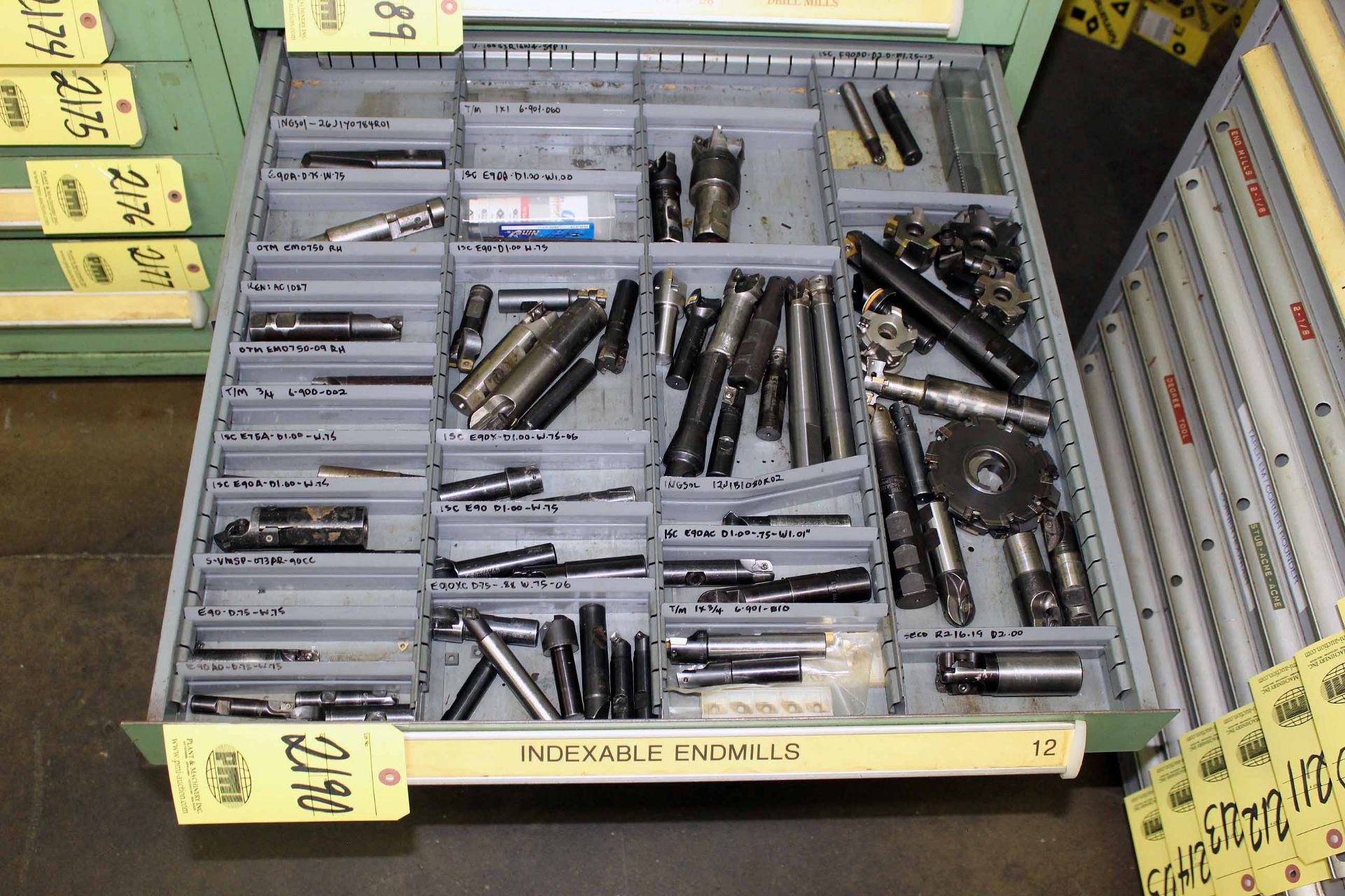 LOT OF INDEXABLE ENDMILLS (in one drawer)