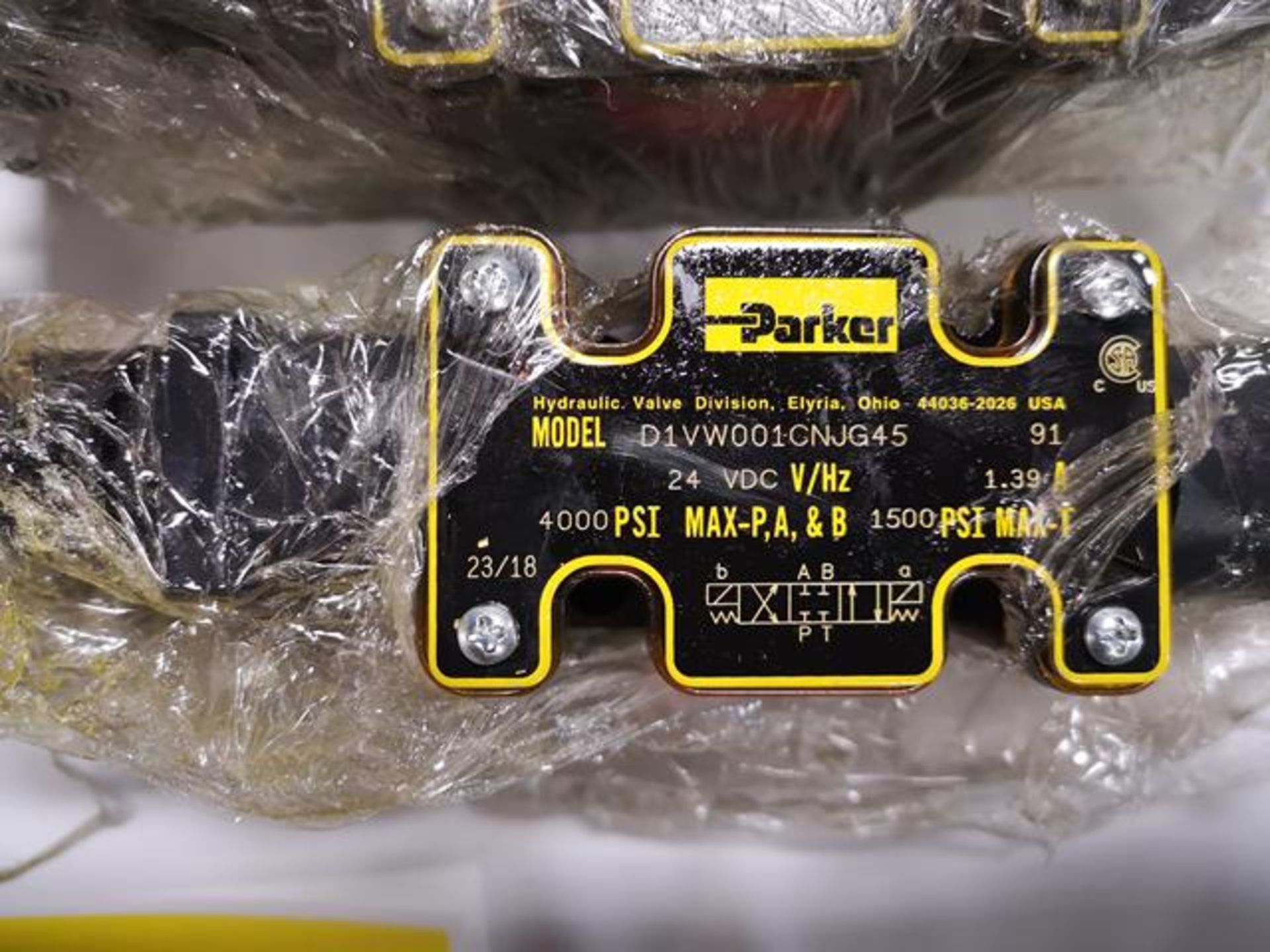 PARKER HANNIFIN, PARD1VW001CNJG45, HYDRAULIC OIL DIRECTIONAL VALVE , NEW - Image 2 of 2