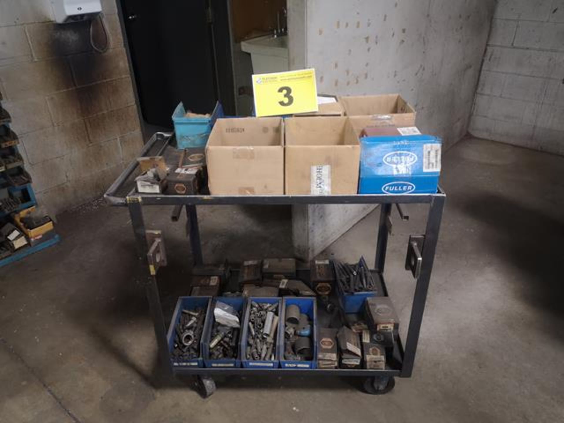 BRIGHTON, HARDWARE CART WITH ASSORTED INCH BOLTS