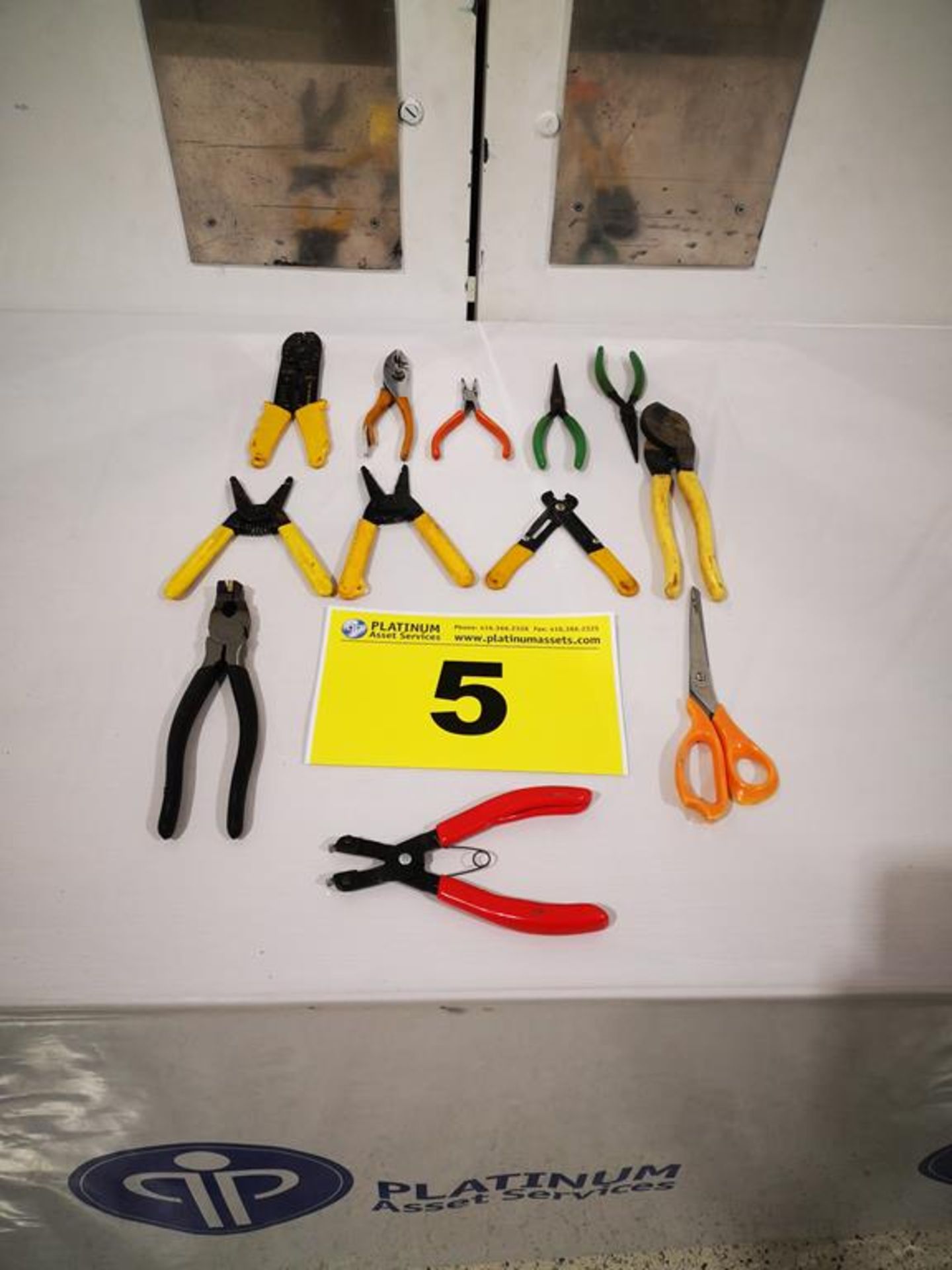 LOT OF ASSORTED TOOLS - WIRE STRIPPERS, WRENCHES, SCISSORS, ETC.