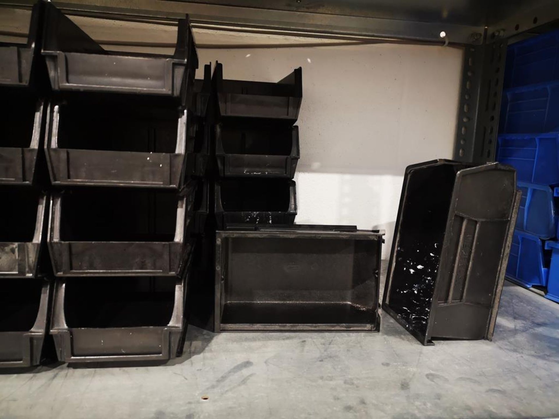 LOT OF SMALL BLACK ESD STACKING STORAGE BINS - Image 3 of 3