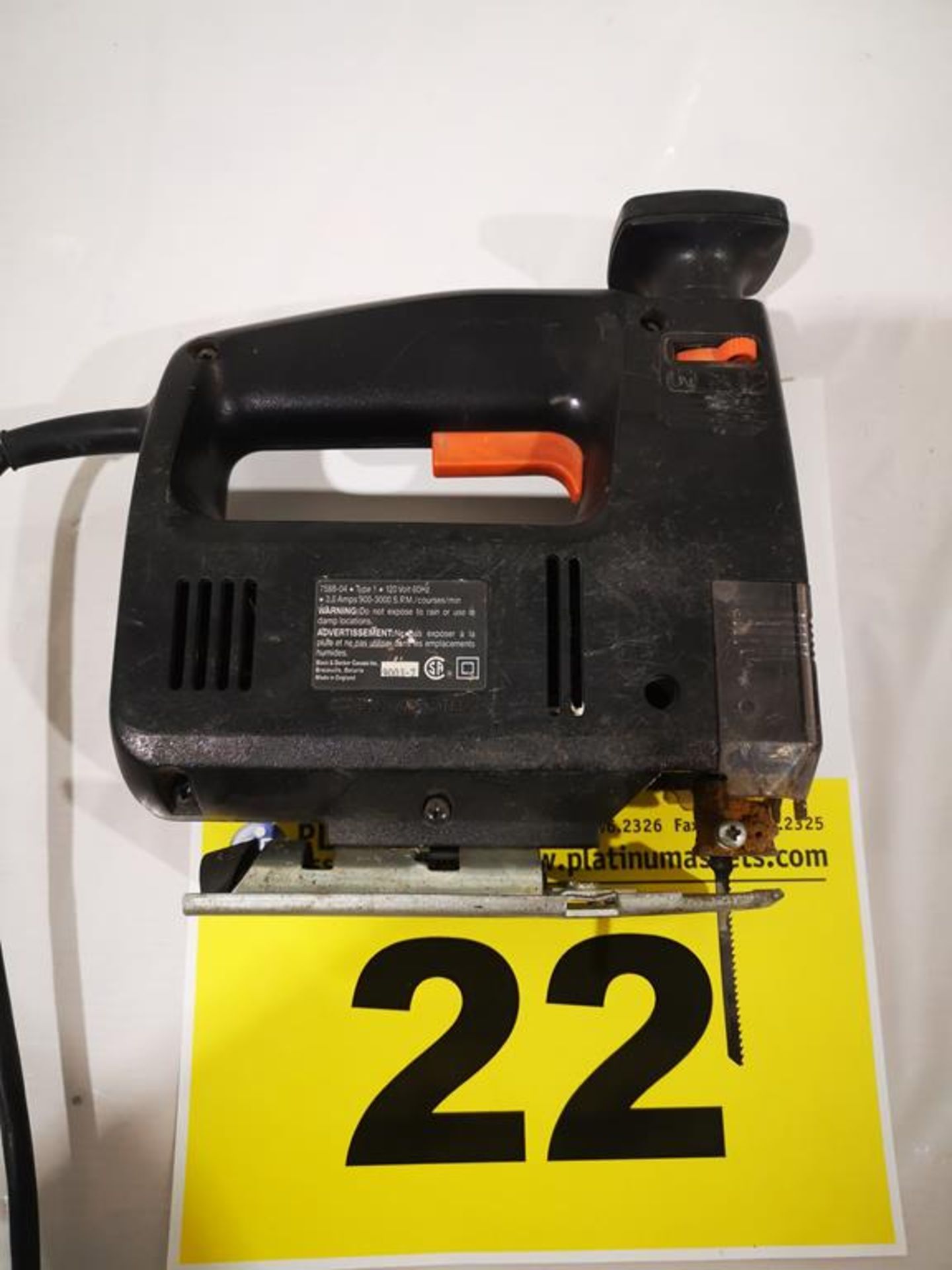 BLACK & DECKER, VARIABLE SPEED, CORDED, JIG SAW, 110 VAC - Image 2 of 2