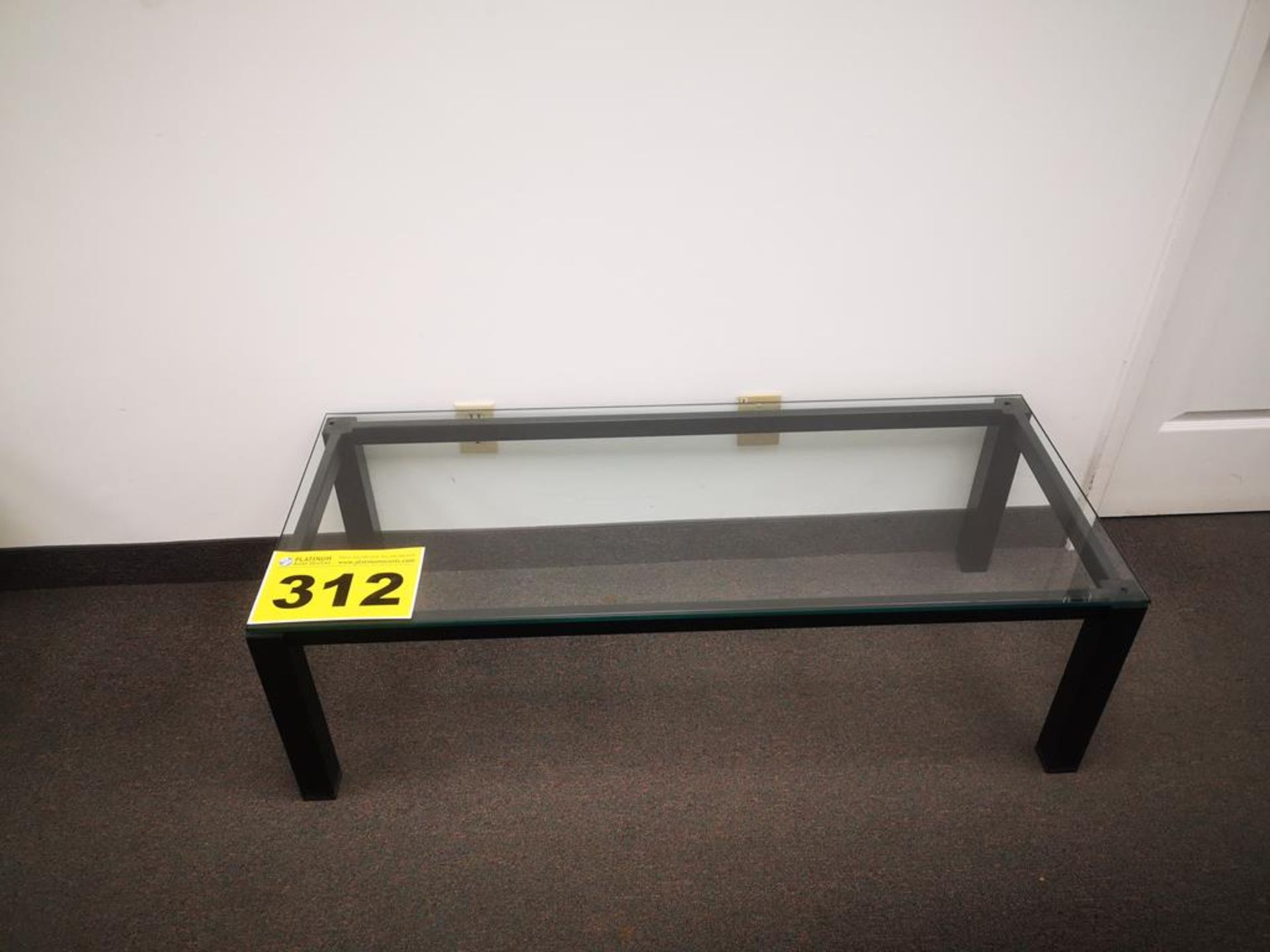 GLASS COFFEE TABLE, 4FT X 3FT X 20"