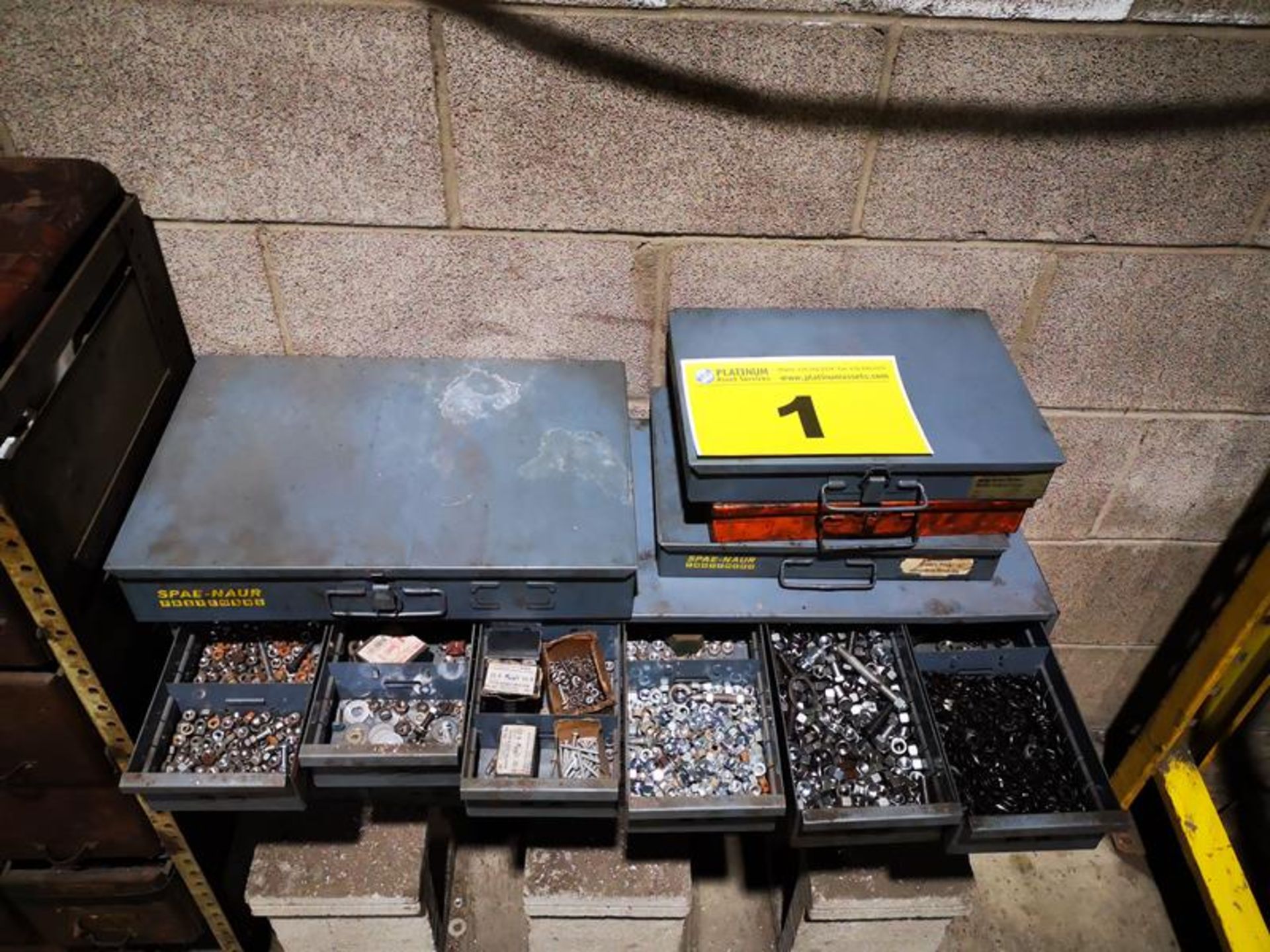 LOT OF ASSORTED FASTENAL HARDWARE WITH STORAGE BIN - Image 2 of 2