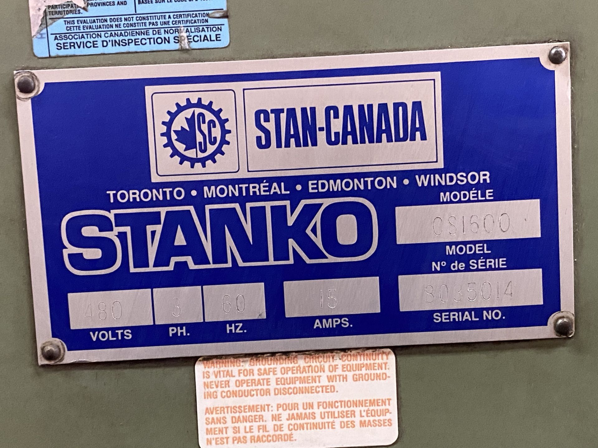 STANKO, CS1600, 60" RADIAL ARM DRILL WITH BOX TABLE - Image 9 of 10