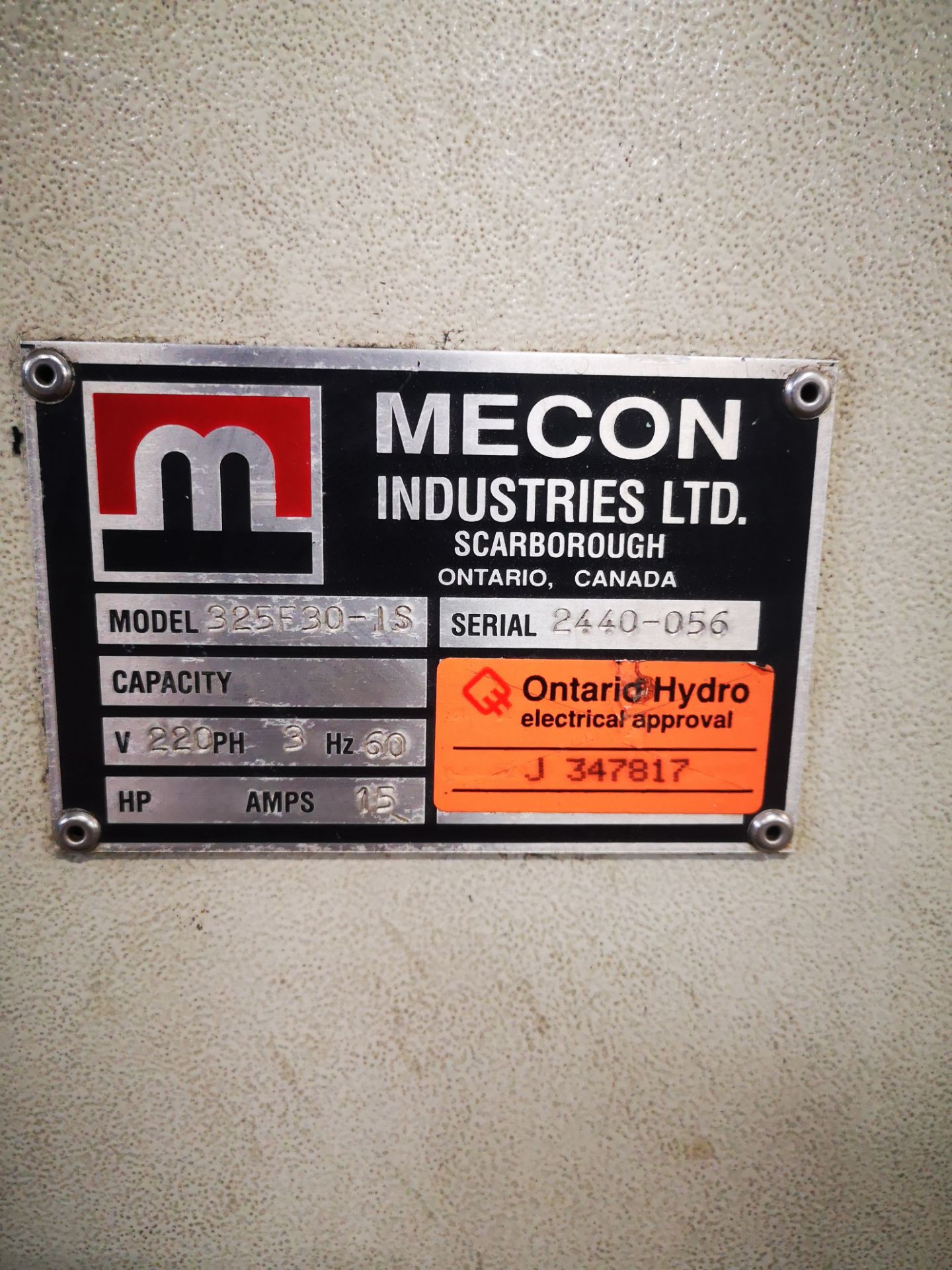 MECON INDUSTRIES, 325F30-IS, FEEDER/STRAIGHTENER, 31.5" MAX WIDTH, INDRAMAT, CTA ST 36, PLC CONTROL, - Image 5 of 6