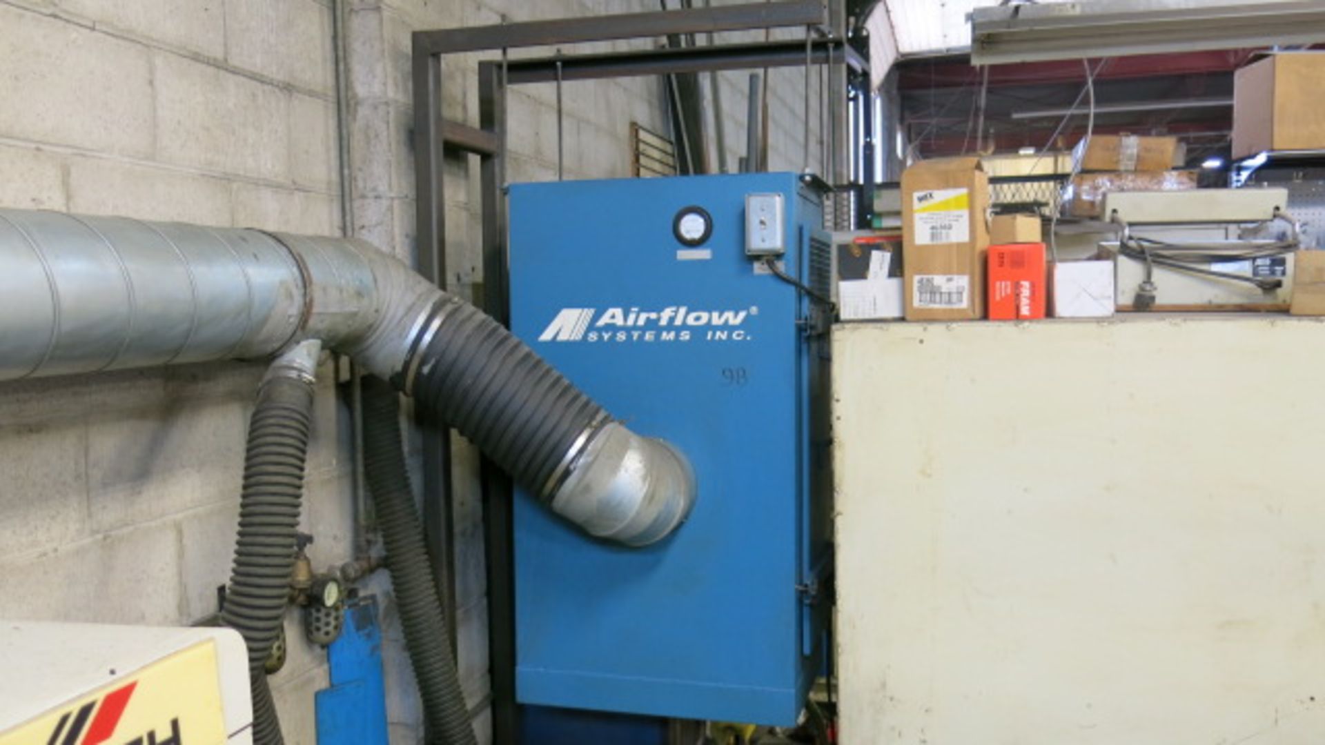 AIRFLOW SYSTEMS INC, FREE STANDING, DUST/MIST COLLECTOR, EQUIPPED WITH 8" DIAMETER WATER/OIL