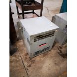 REX MANUFACTURING, 30 KVA, TRANSFORMER, 600 VOLT PRIMARY TO 480 V SECONDARY , 30 KVA, 3 PHASE, S/N