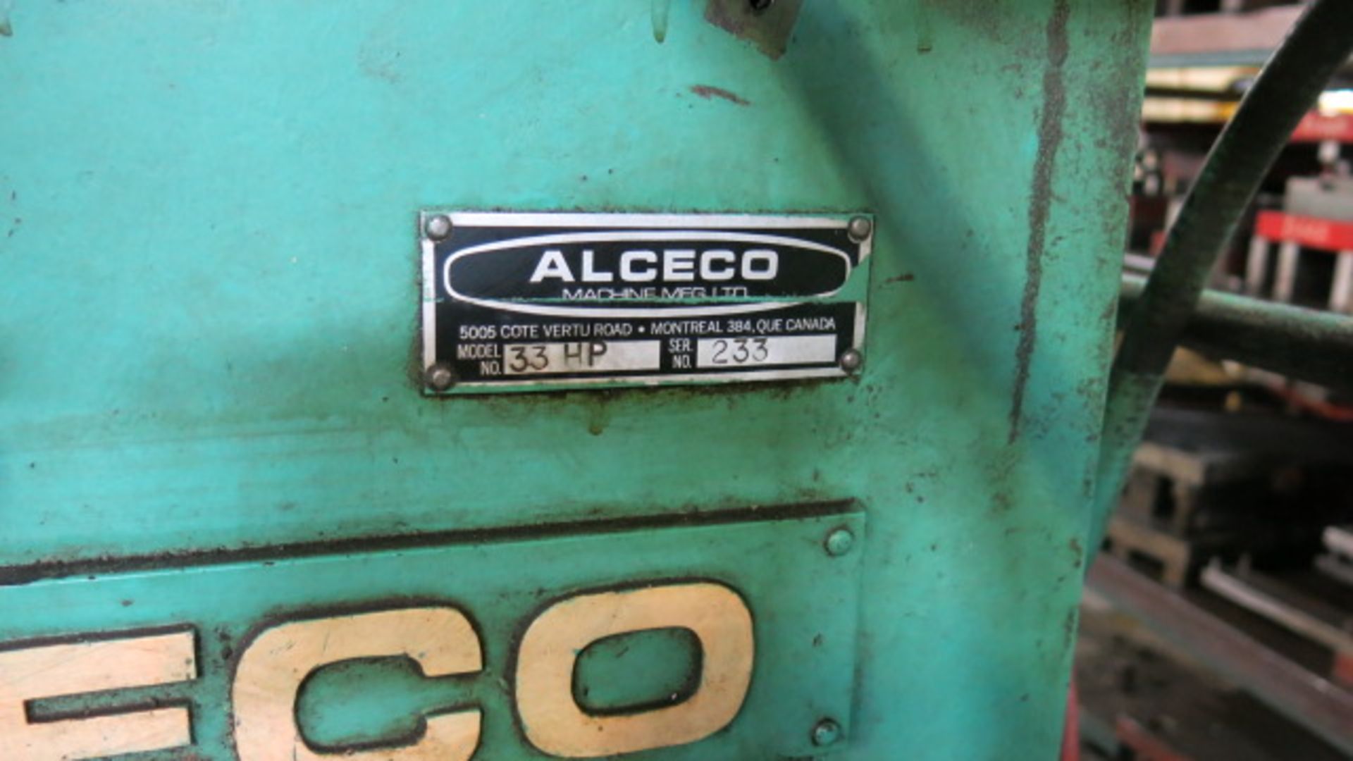 ALECO, 33HP, 33 TON HORN PRESS WITH AIR CLUTCH S/N 233 (RIGGING $800) - Image 8 of 8